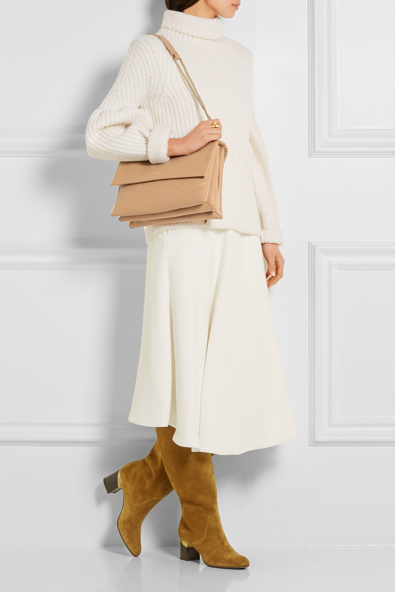 Lanvin Sugar Medium Quilted Leather Shoulder Bag In Natural Lyst Gallery