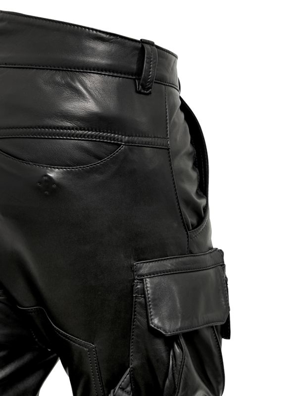 Alexandre Plokhov Nappa Leather Cargo Pants in Black for Men | Lyst