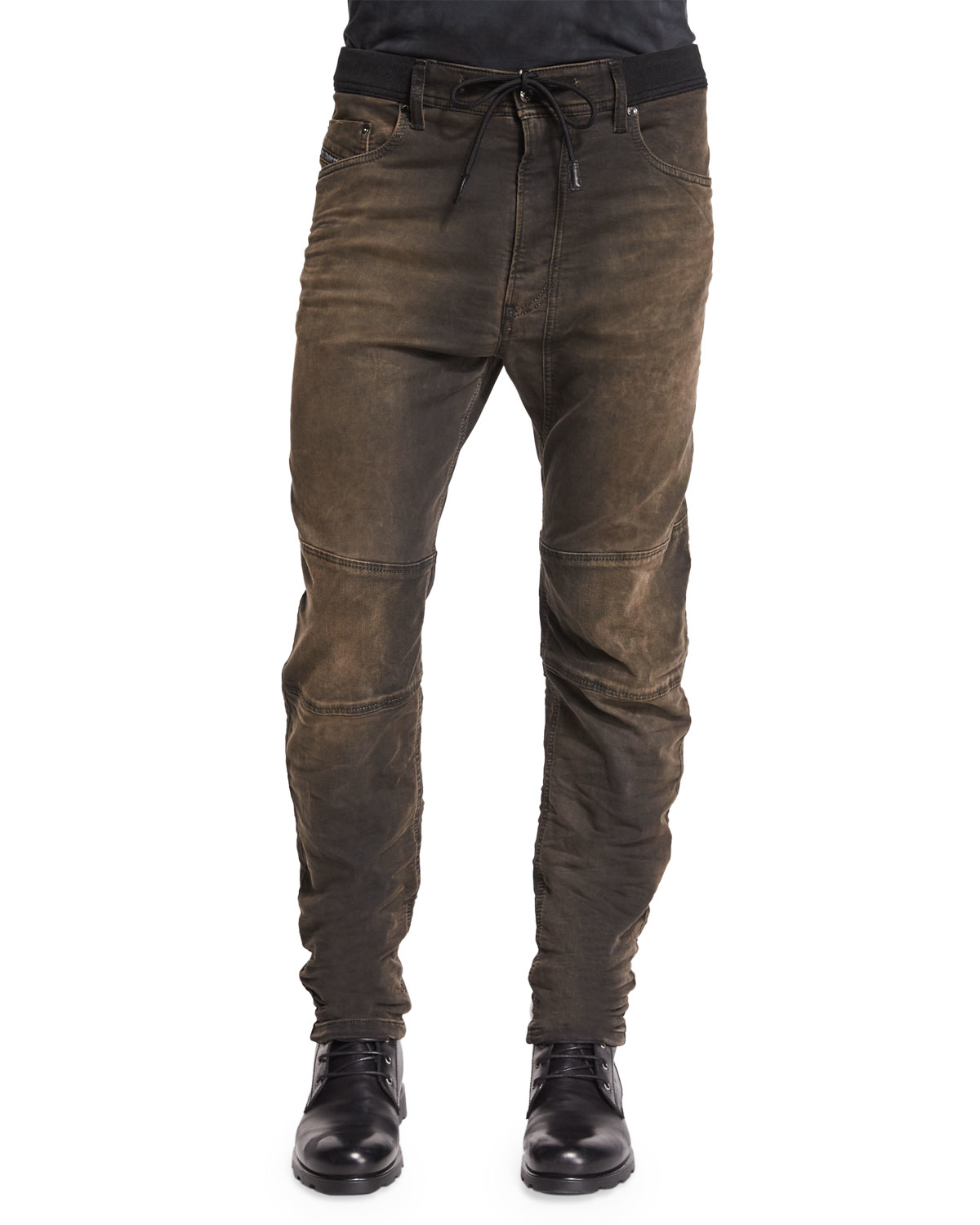 DIESEL Narrot Dirty Brown Moto Jogger Jeans in Brown for Men - Lyst