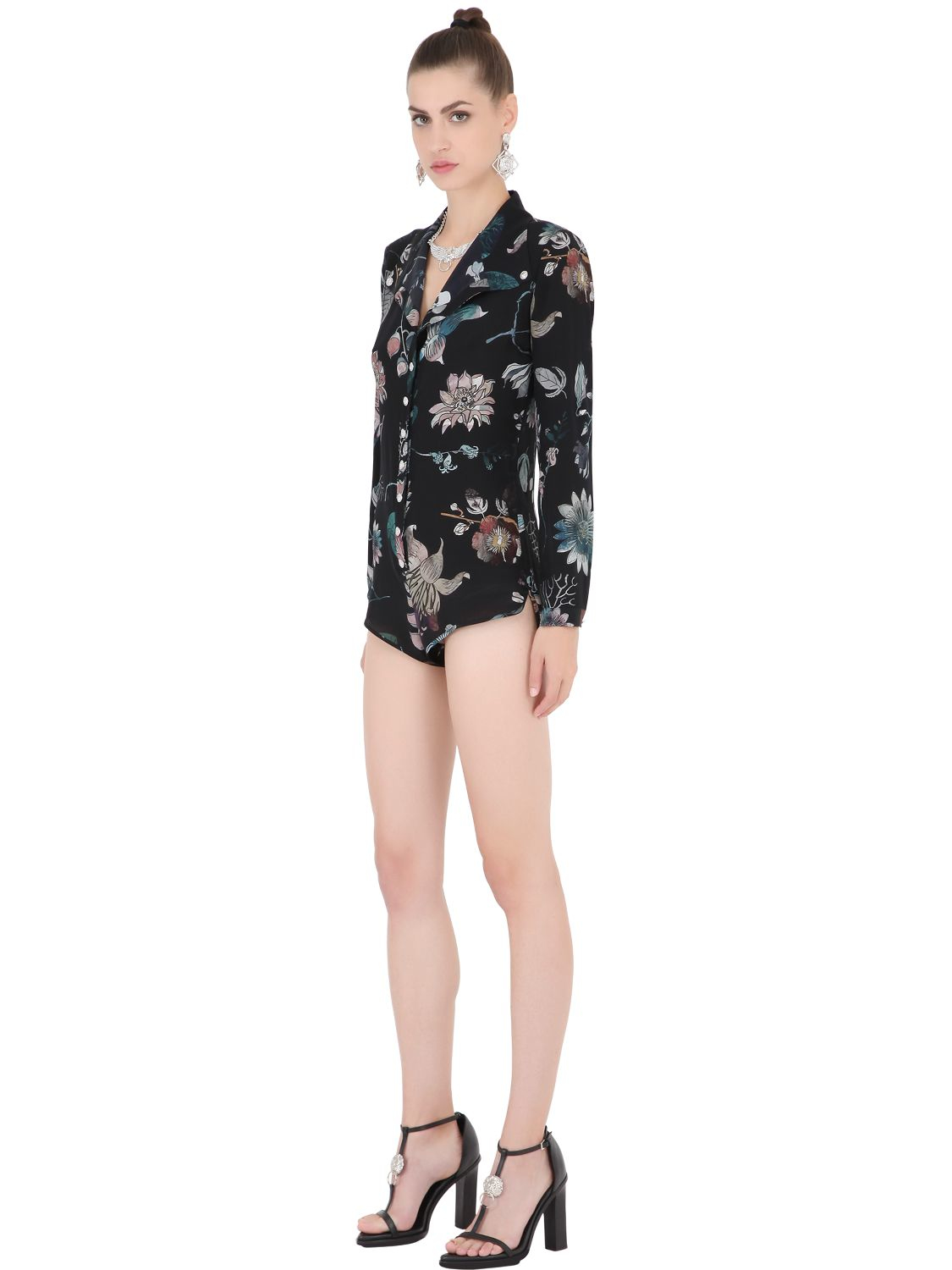 silk strapless romper