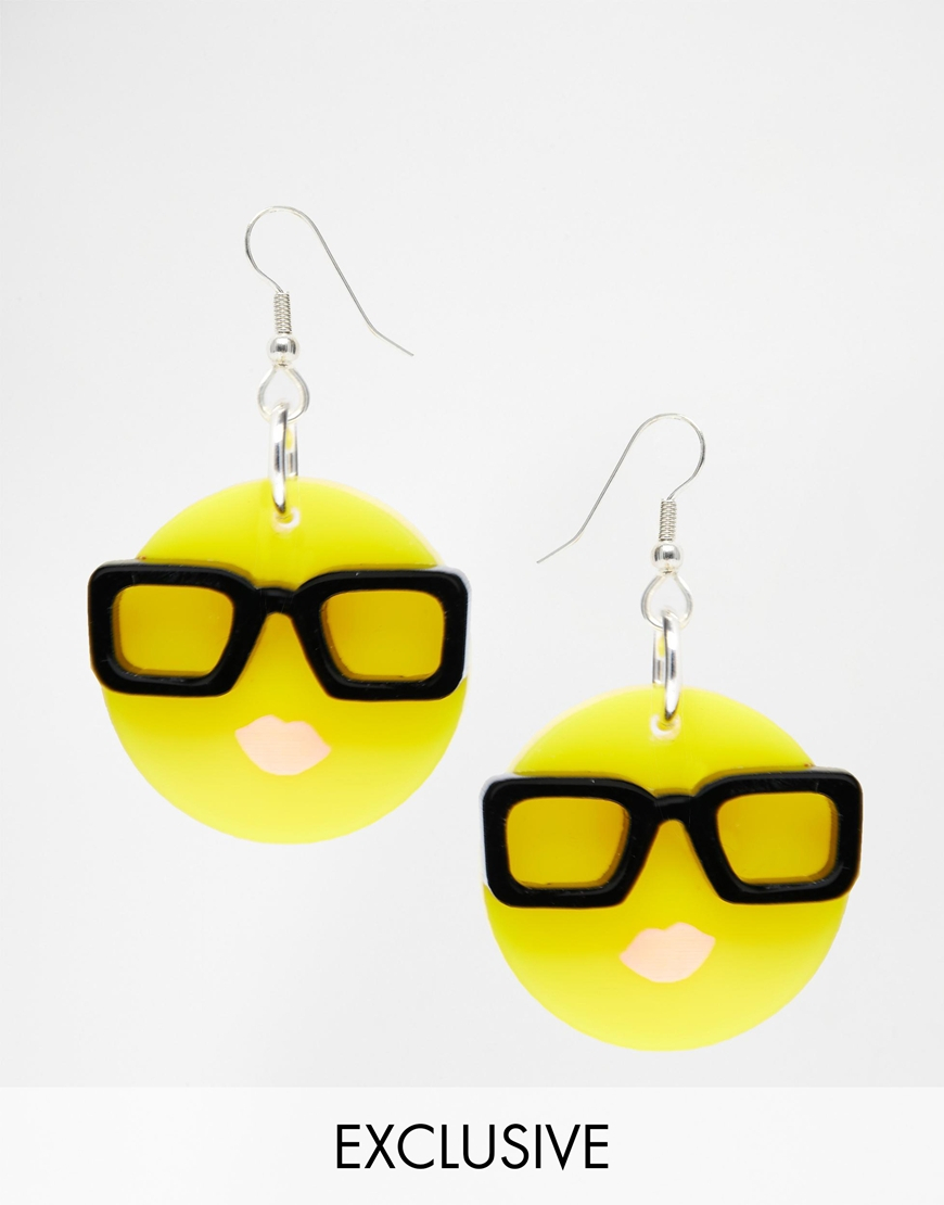 Lyst Tatty Devine Emoji Earrings Exclusive in Yellow