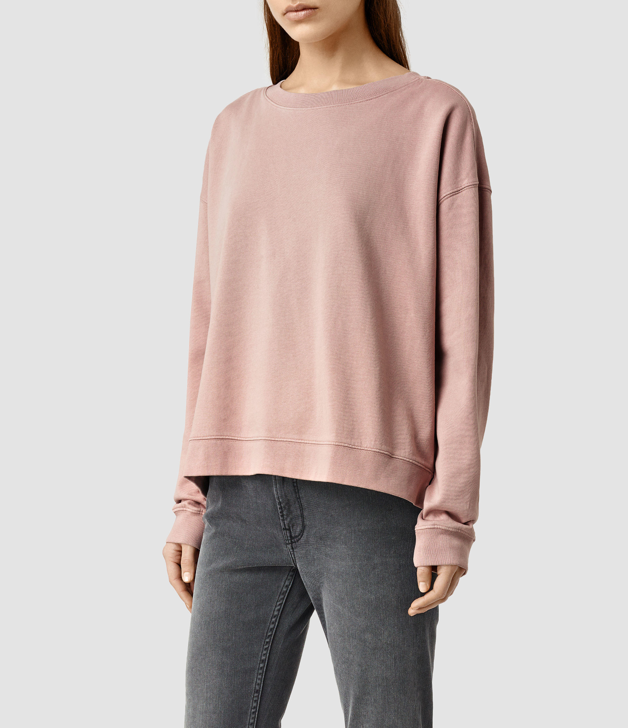 all saints pink sweatshirt
