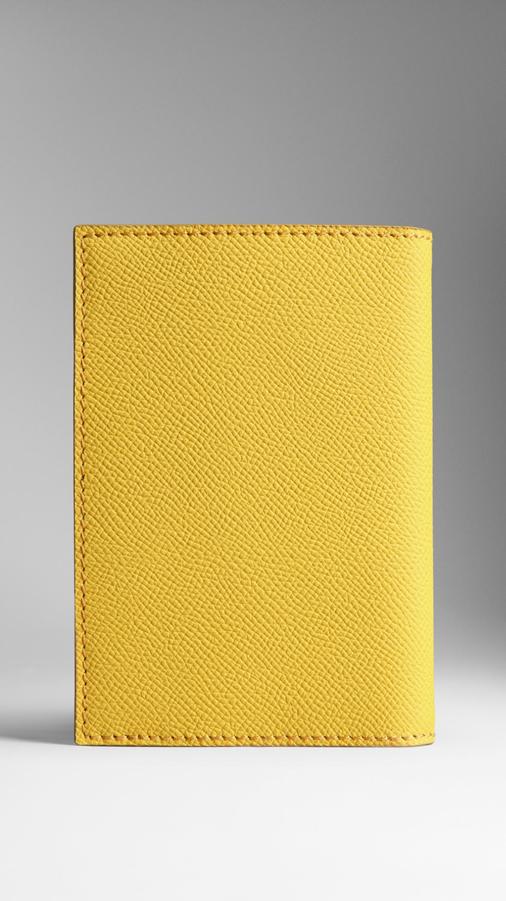Burberry Colour Coated London Leather Passport Cover in Yellow for Men