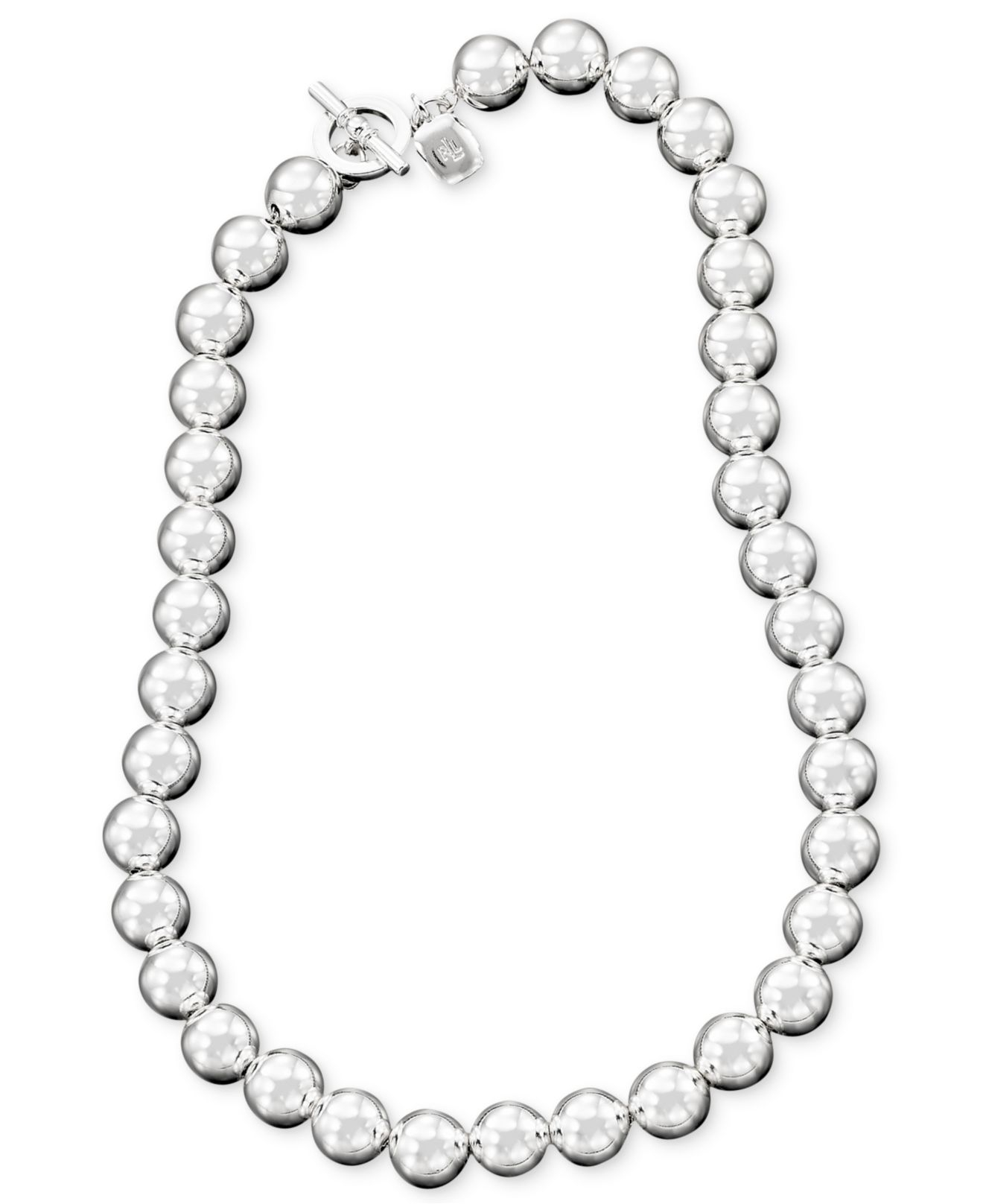 Silver-Tone Metal Bead Necklace 