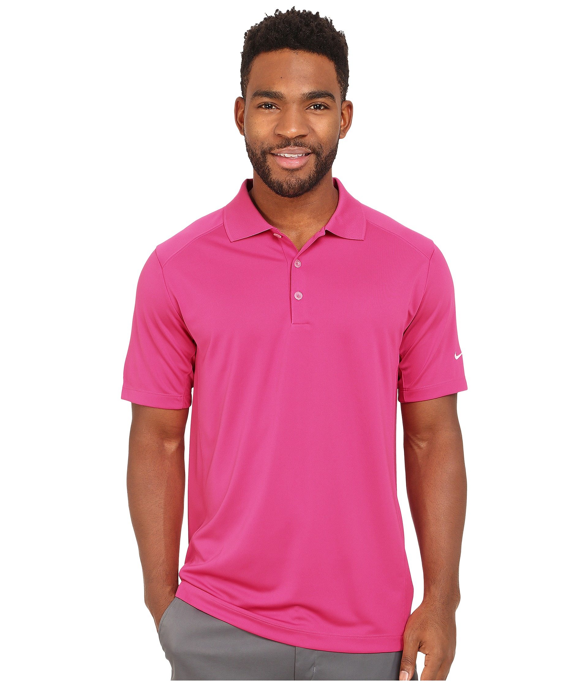 pink nike polo shirt