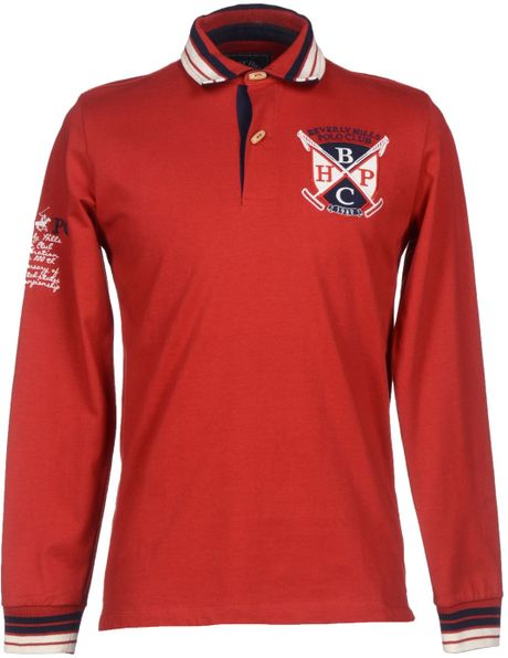 Beverly Hills Polo Club Polo Shirt in Red for Men | Lyst