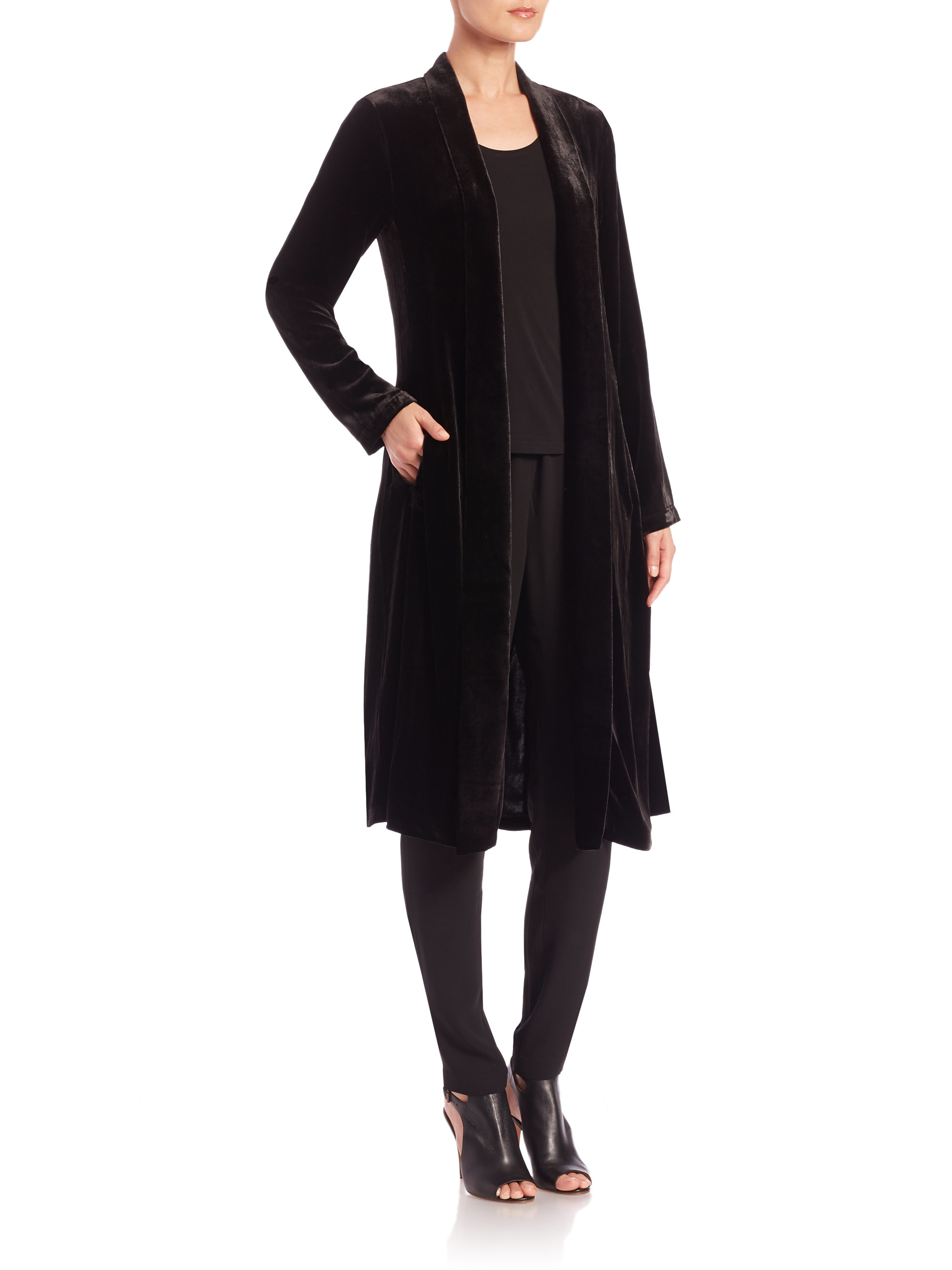 velvet maxi cardigan