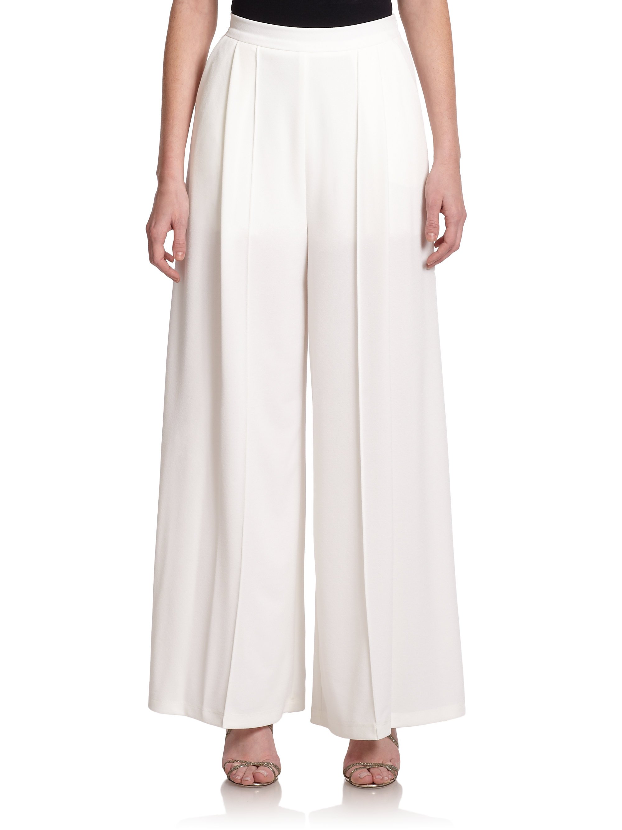 Lyst - Abs By Allen Schwartz Pleated Palazzo Pants in White