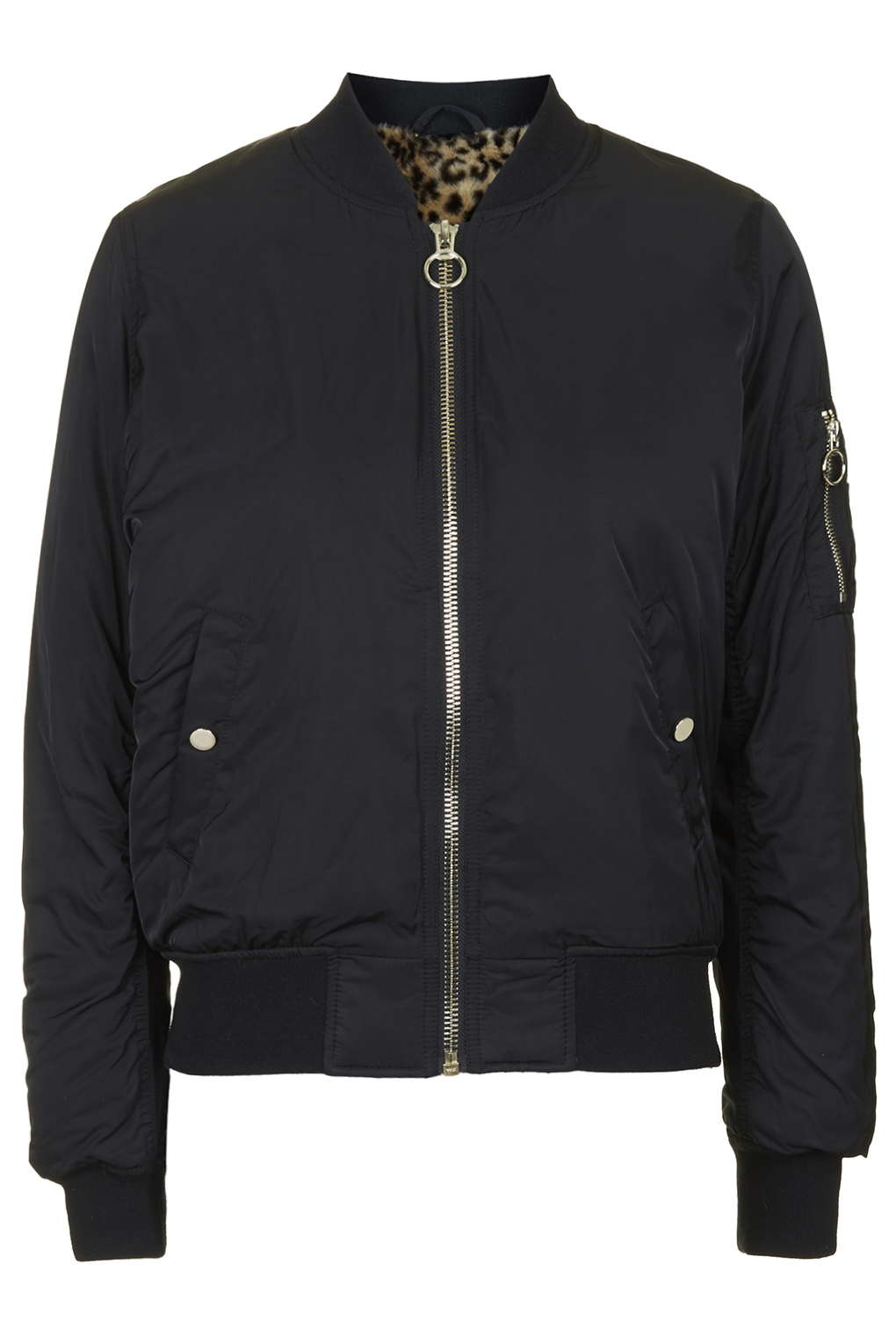 Lyst - Topshop Petite Faux Fur Lined Bomber Jacket in Black