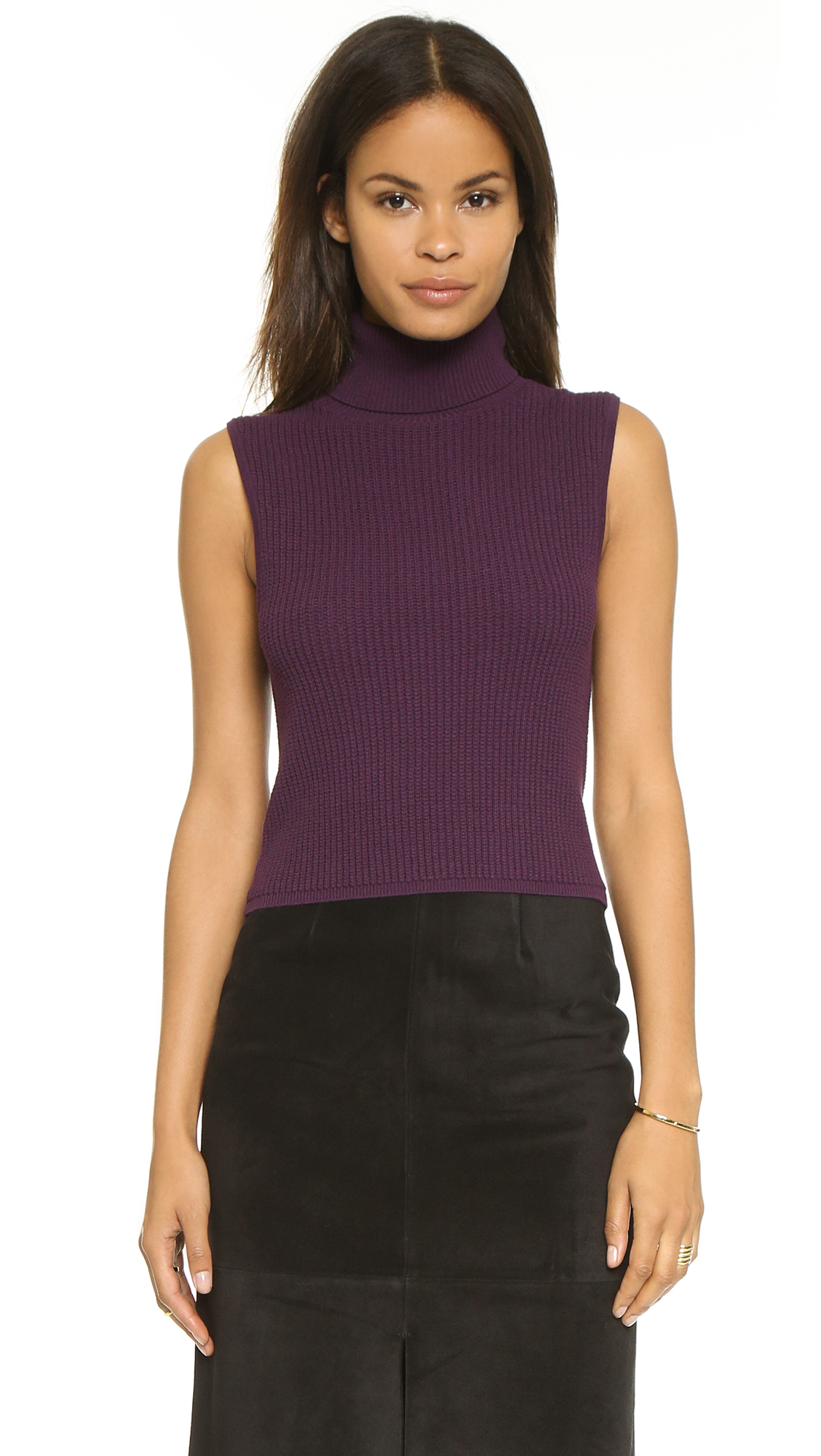 These fit true to size love them purple sleeveless turtleneck Aging. 
