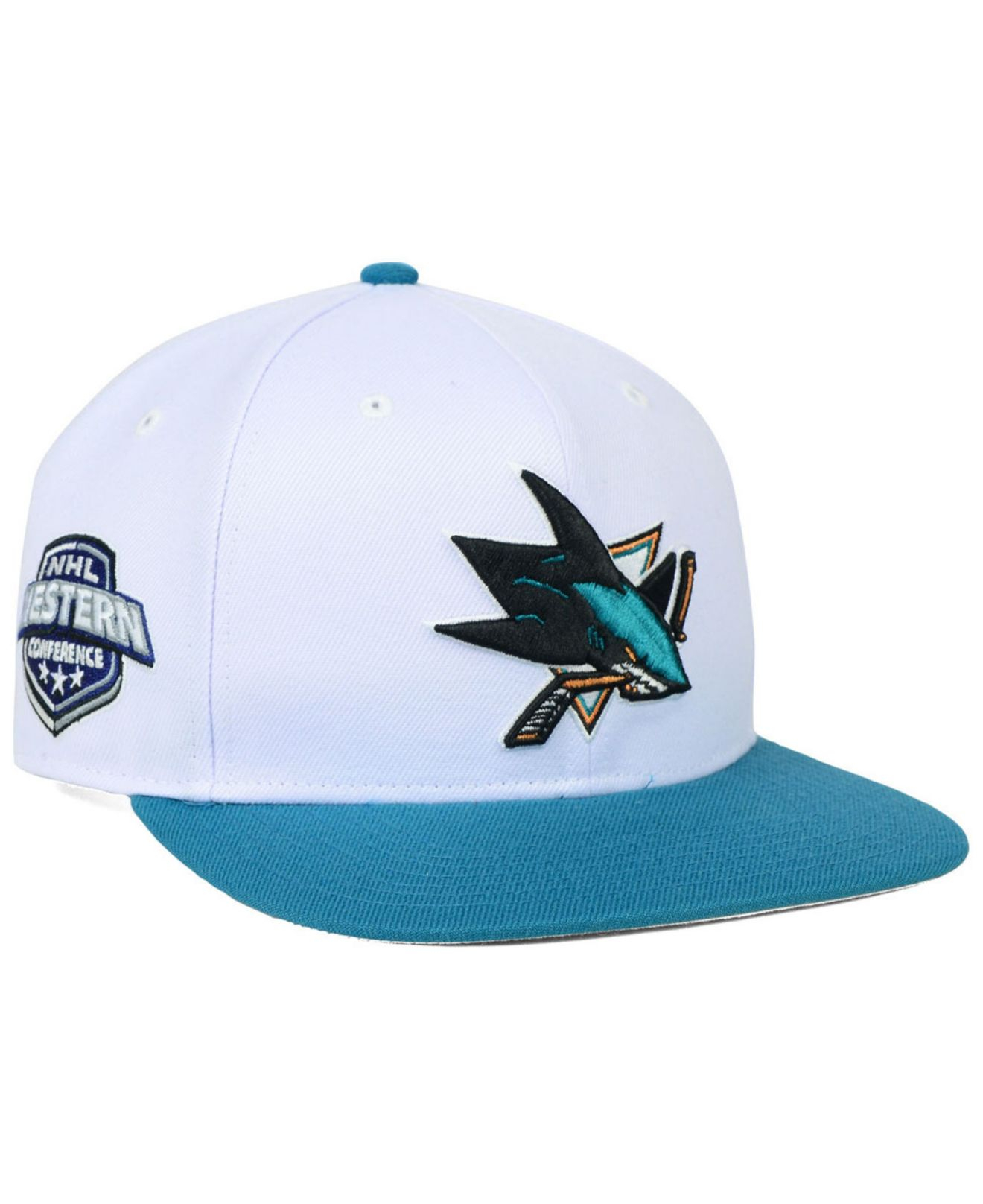 47 NHL San Jose Sharks Script Side Two Tone Captain Cap White