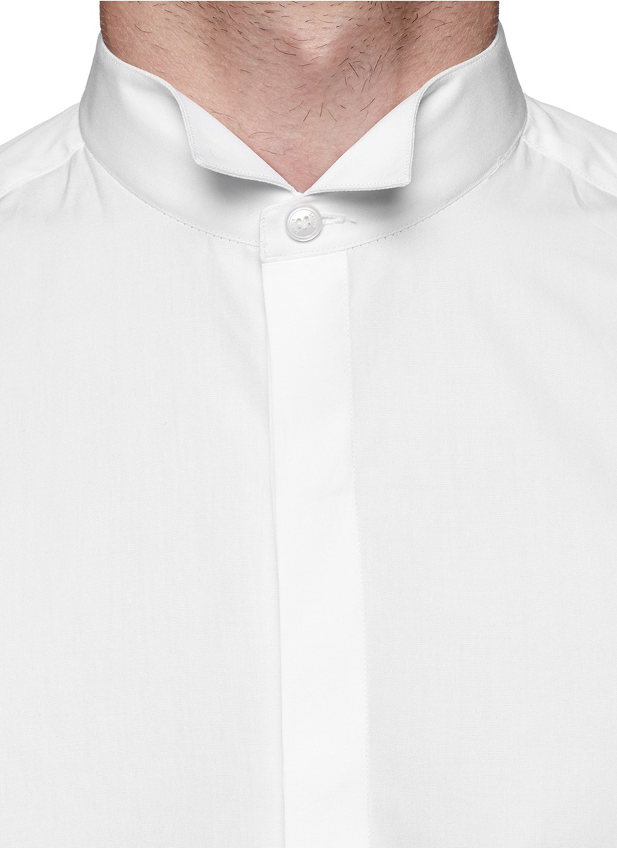 Lyst Lanvin Wing Tip Collar Poplin Tuxedo Shirt in White for Men