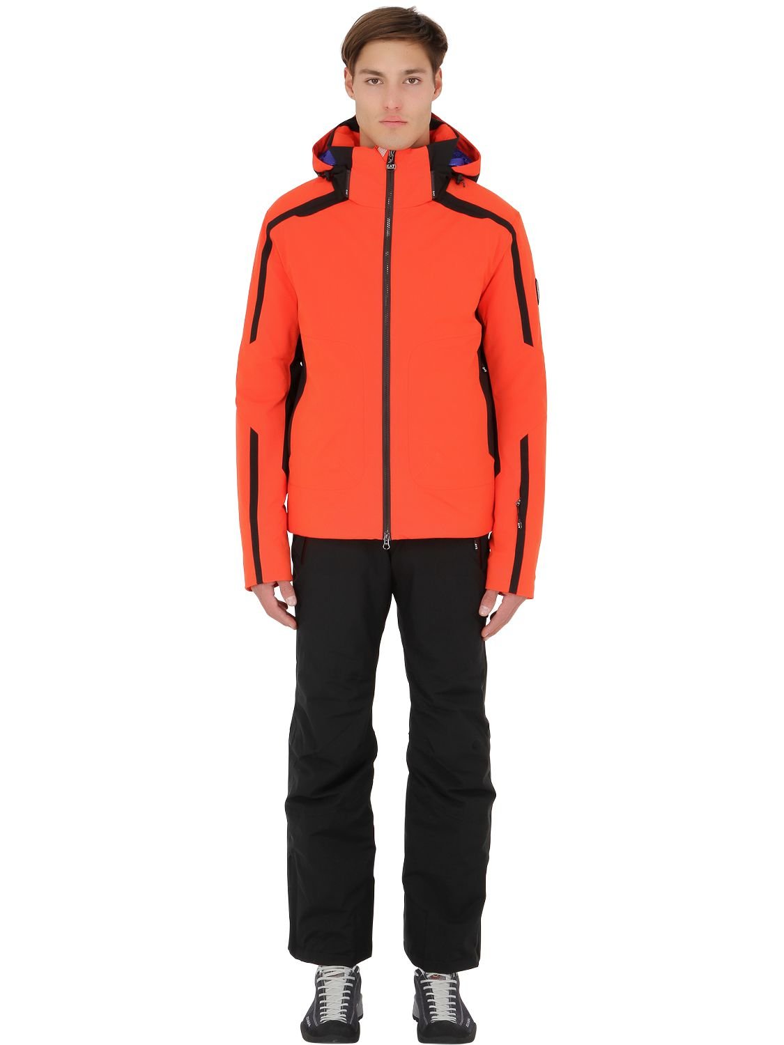 Lyst - Ea7 Water Resistant Nylon Ski Jacket in Orange for Men