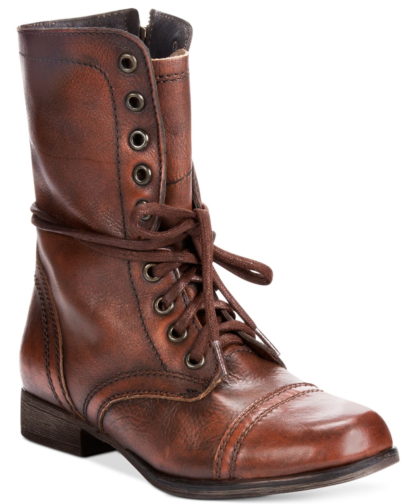 Steve Madden Leather Troopa Boots in Brown - Lyst