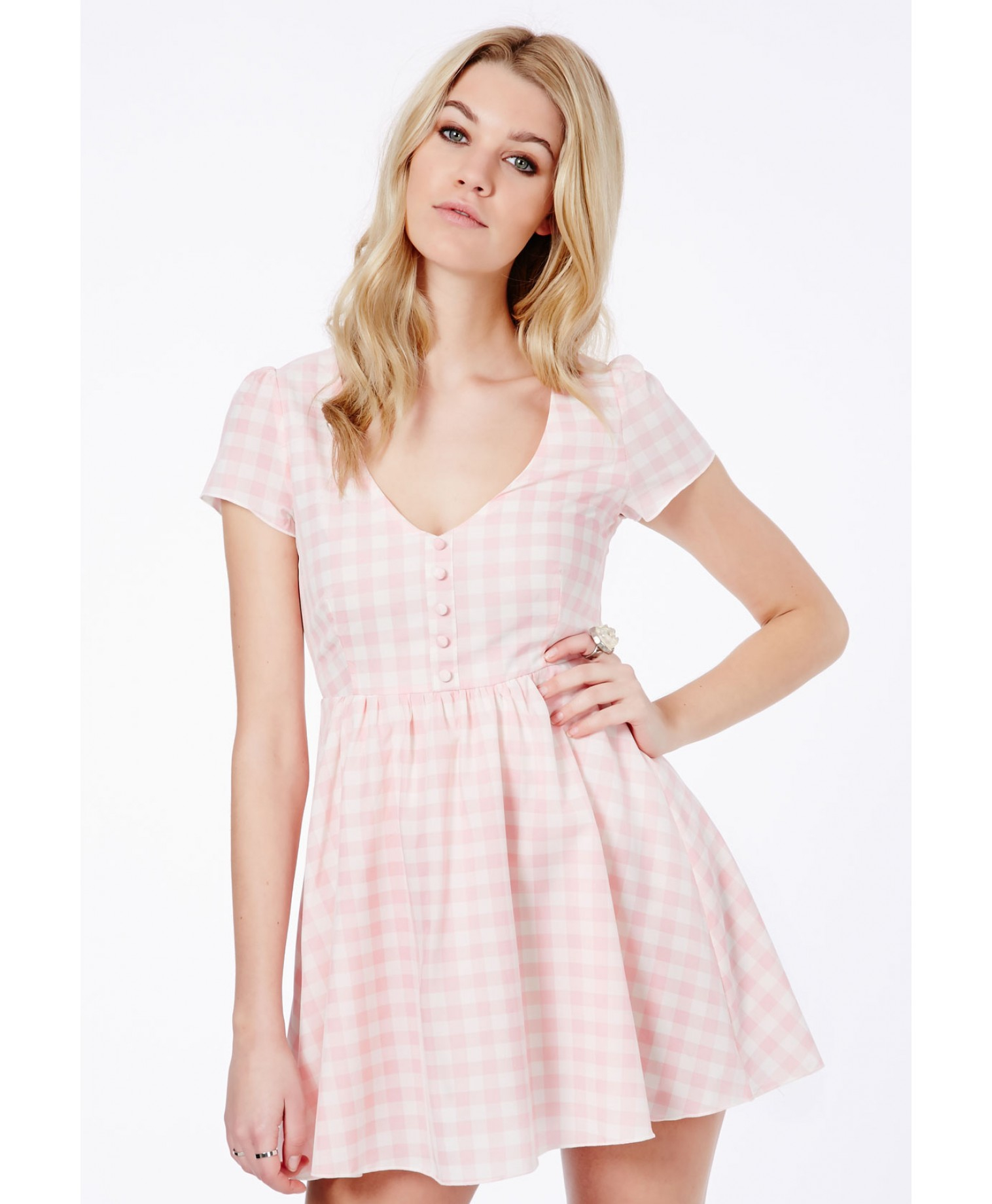 gingham skater dress