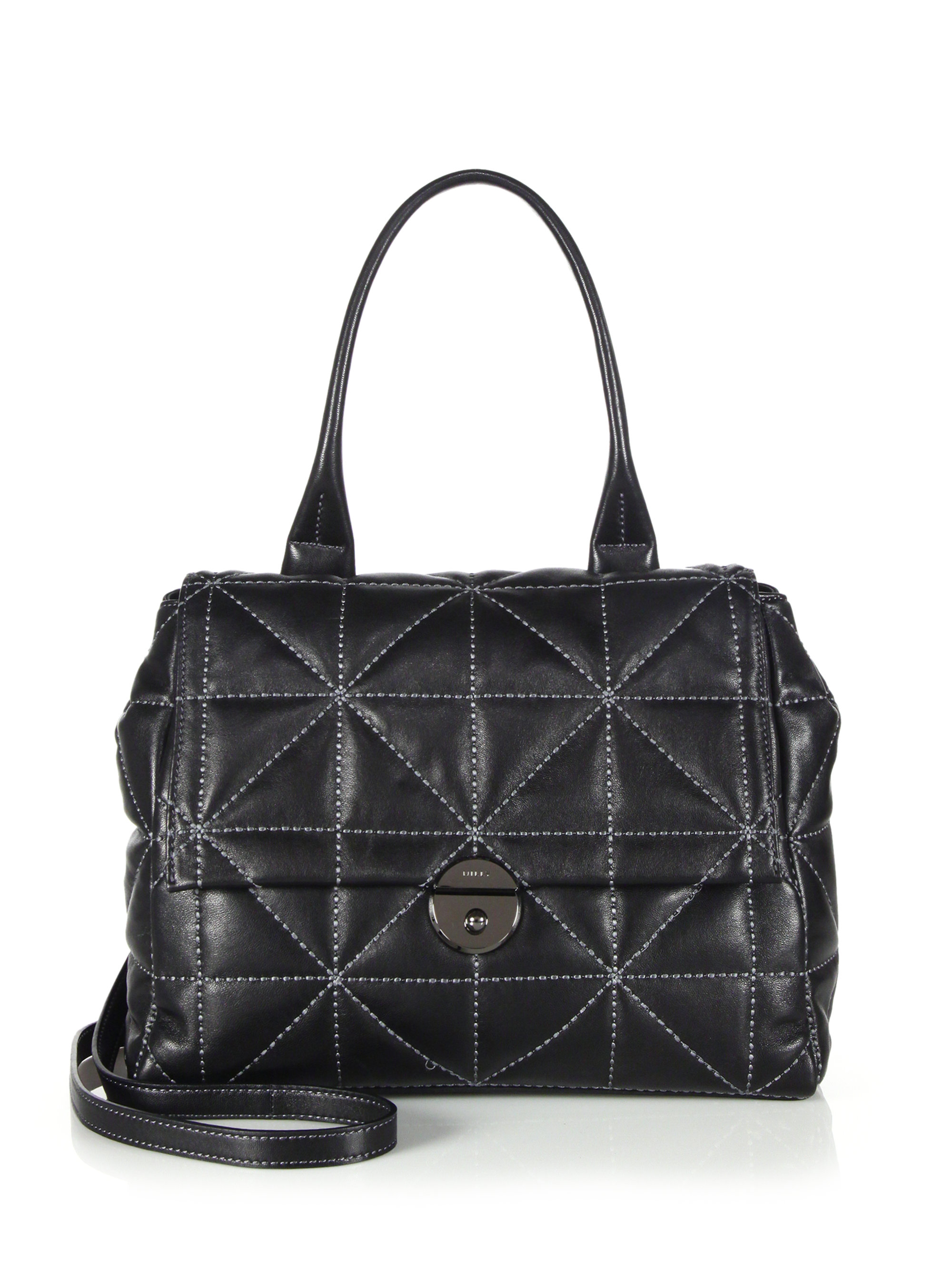 Lyst - Milly Wythe Quilted Leather Crossbody Bag in Black