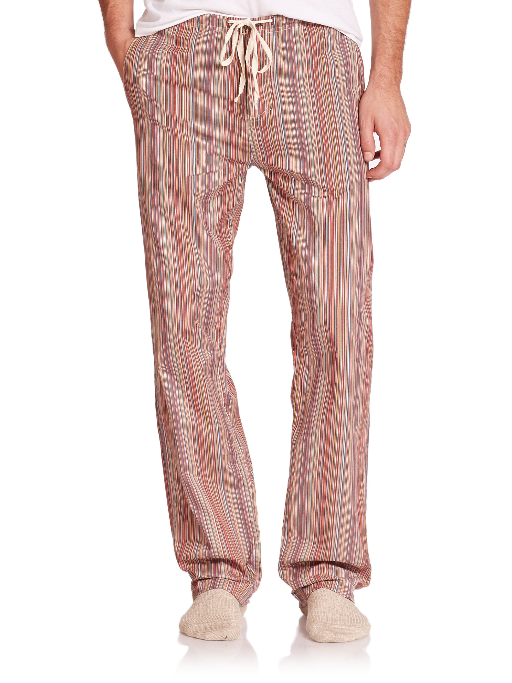Paul smith Striped Cotton Pajama Pants in Red for Men | Lyst