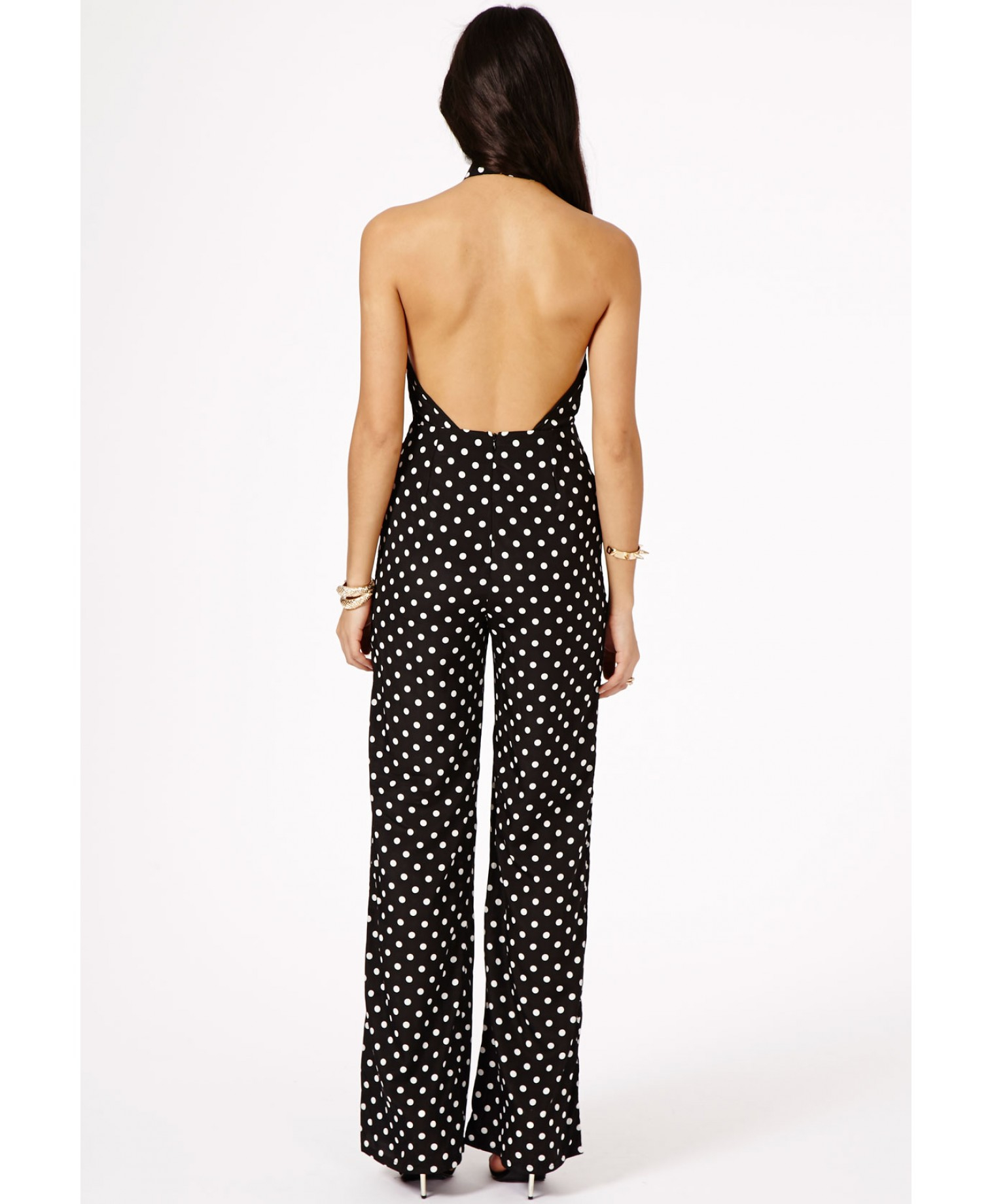 missguided polka dot jumpsuit