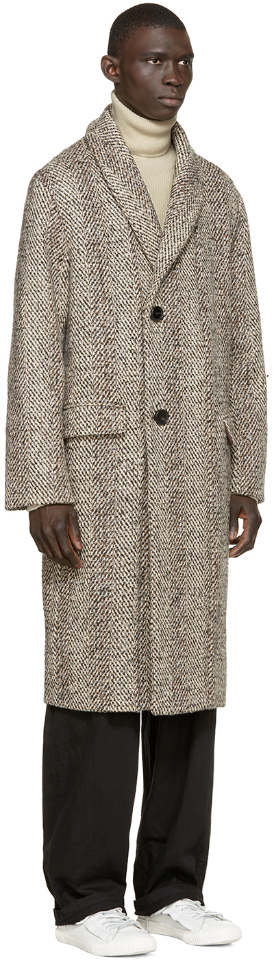 beige herringbone coat