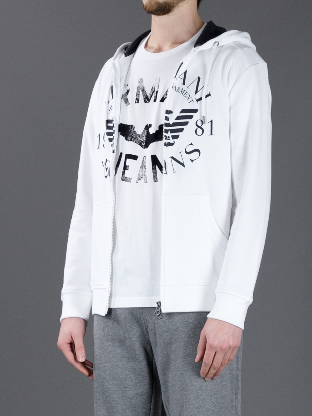 armani sweatshirt white