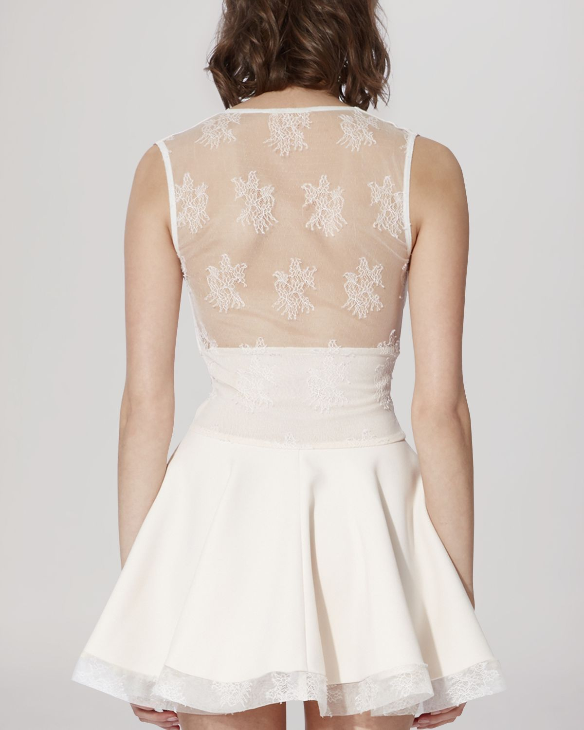 maje skater dress in lace