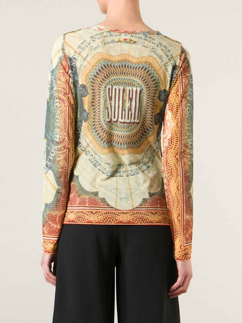 Jean Paul Gaultier 'Soleil' Sheer Print 