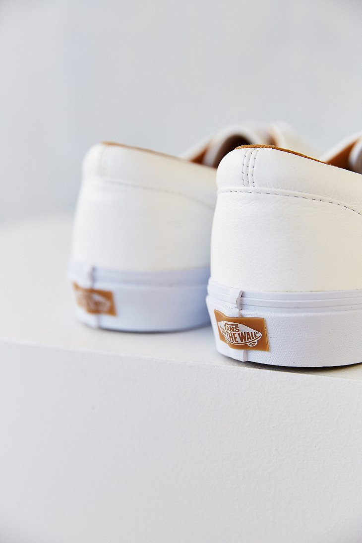 vans era premium leather white