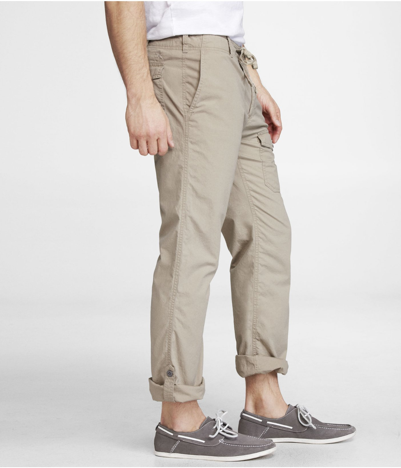 Lyst - Express Khaki Cotton Drawstring Pant in Natural for Men