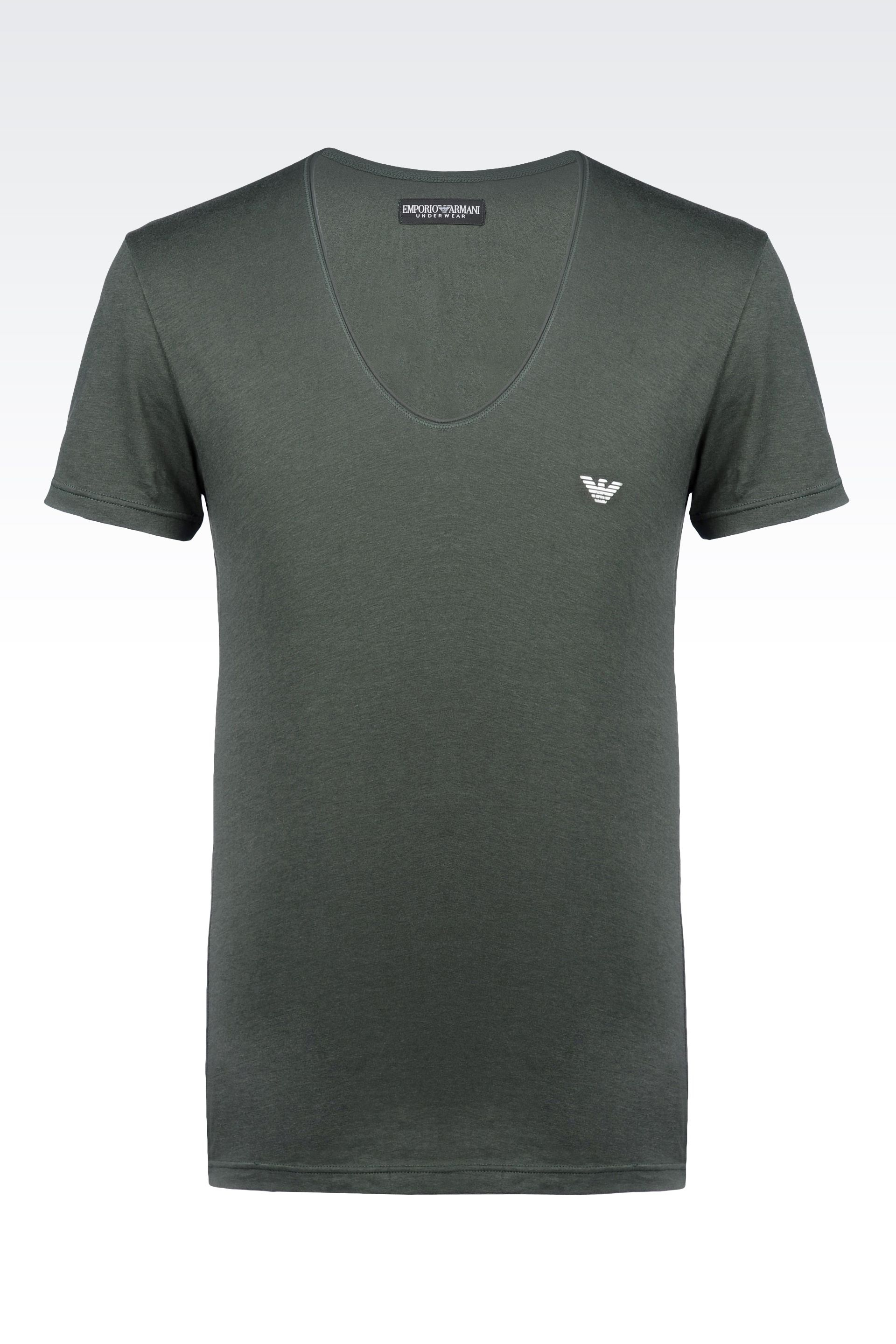 Emporio Armani Undershirt in Green for Men (Military green) Lyst