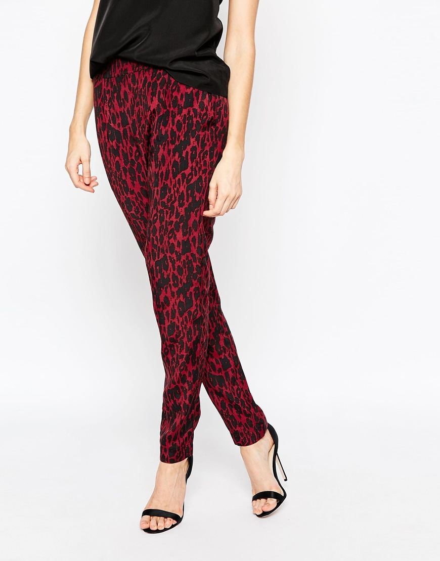 red leopard print trousers