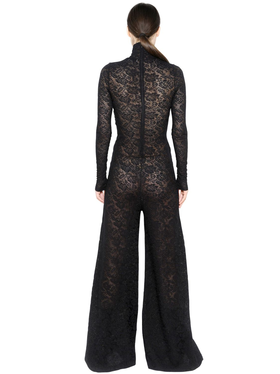 Stella McCartney Wool Lace Jumpsuit in Black - Lyst