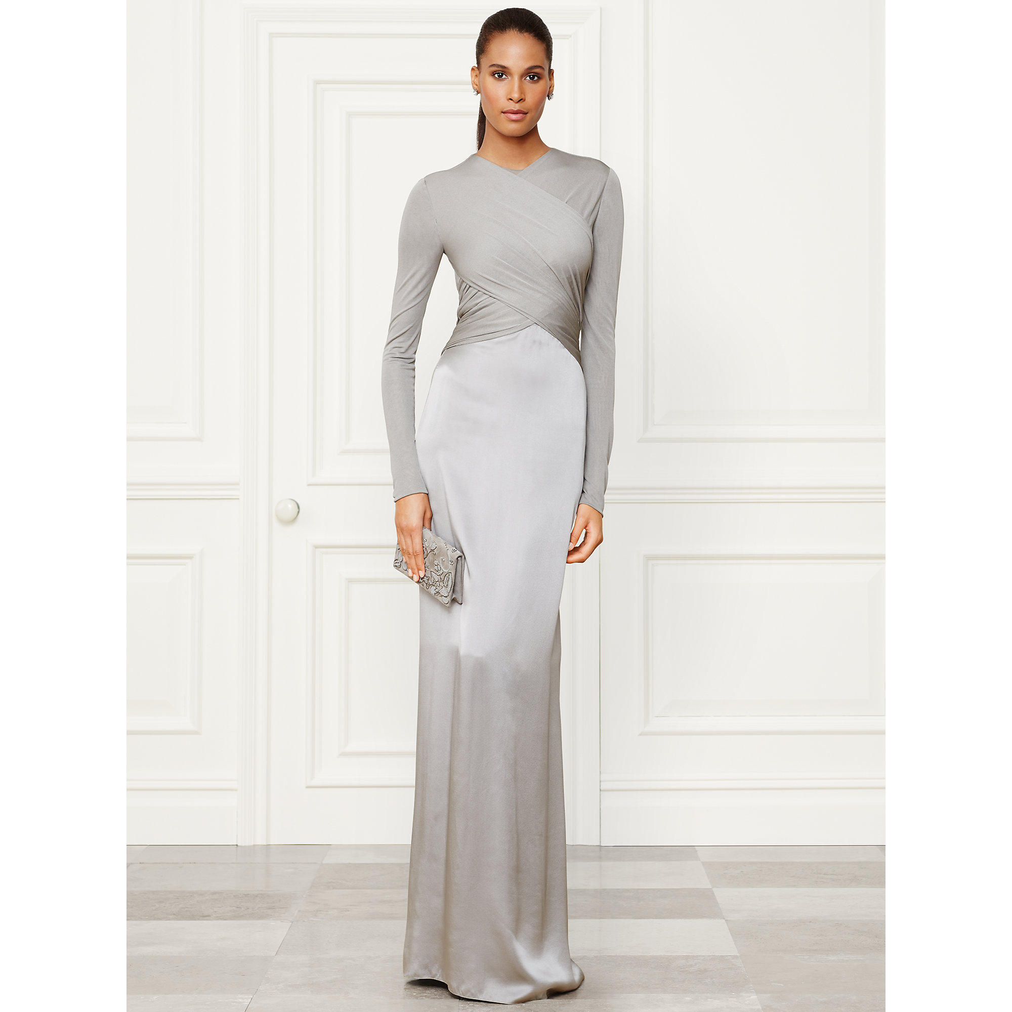 Ralph Lauren Collection Fiona Evening Gown in Gray | Lyst