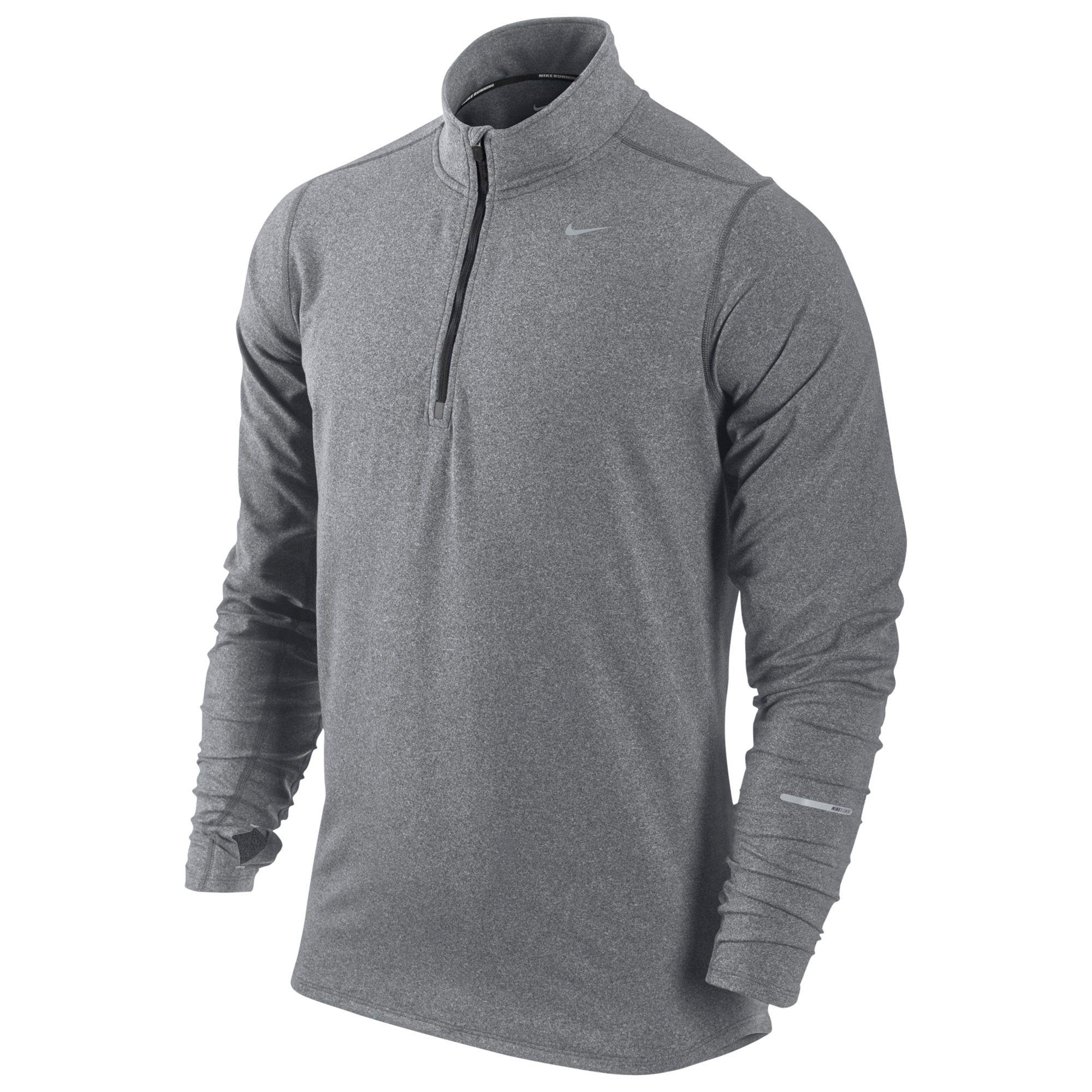 nike half zip running top grey