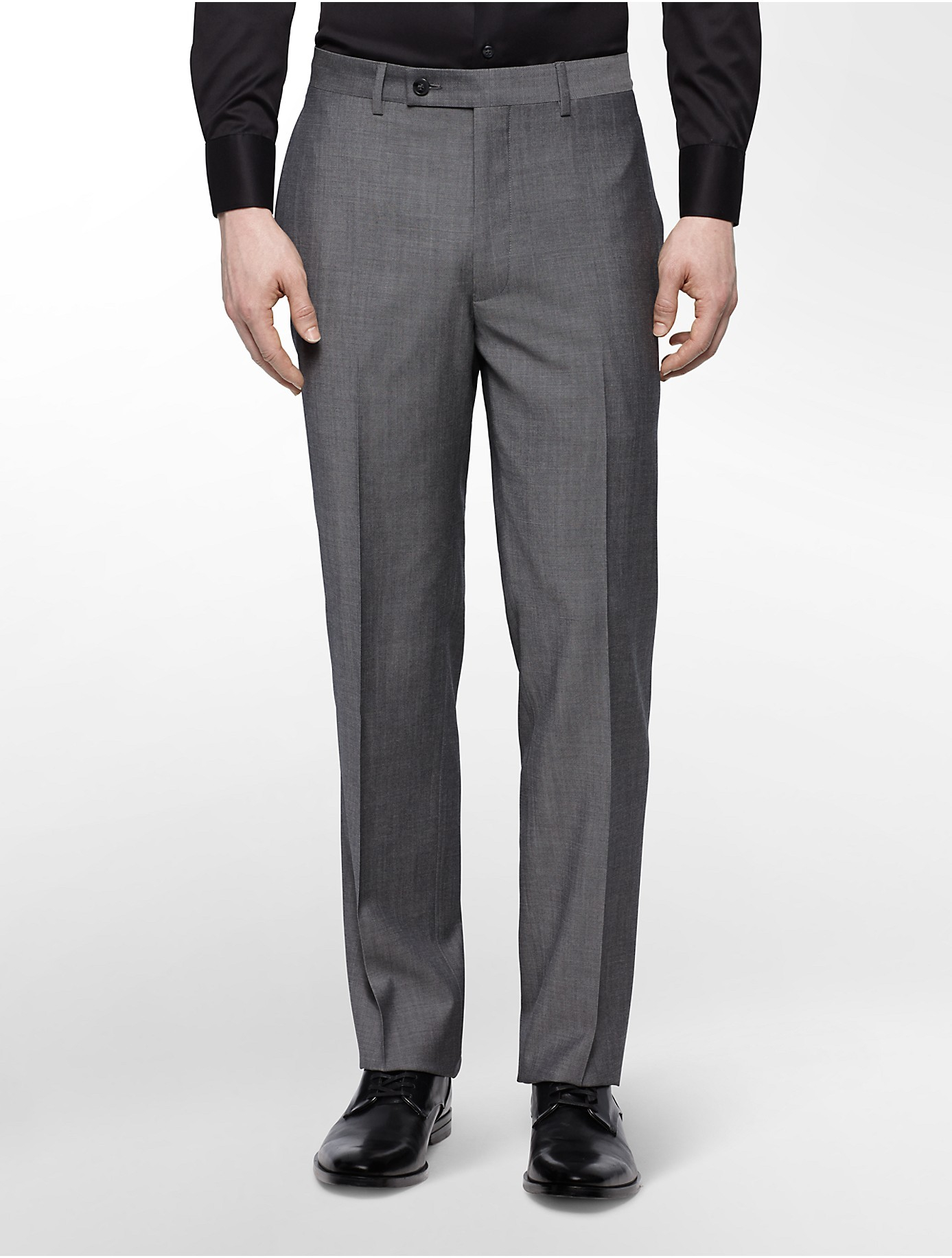 Lyst - Calvin Klein White Label Slim Fit Grey Tick Suit Pants in Gray for Men