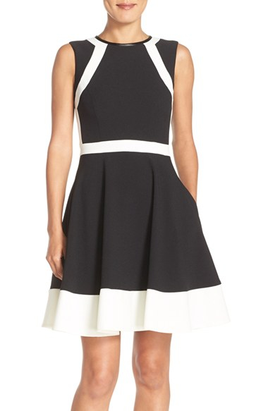 vince camuto black and white dress