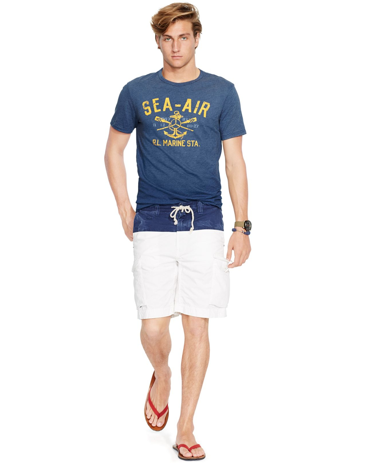 Polo Ralph Lauren Anchorprint Graphic Tshirt in Indigo (Blue) for Men