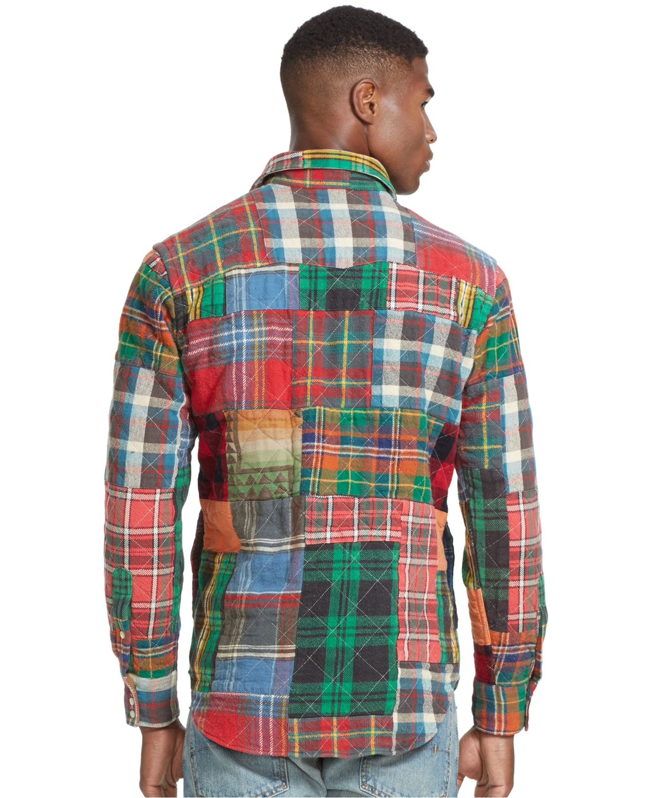 Polo Ralph Lauren Patchwork Flannel Western Shirt for Men - Lyst