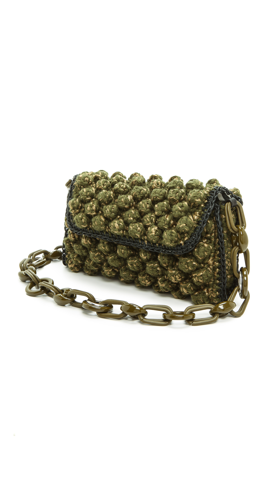 M Missoni Boucle Knit Bag - Olive in ...