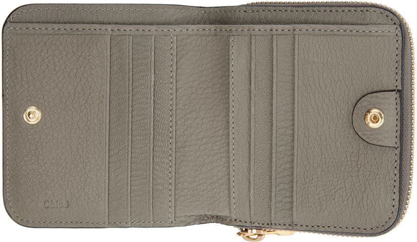 chleo bag - Chlo Grey Leather Square Drew Wallet in Gray (grey) | Lyst
