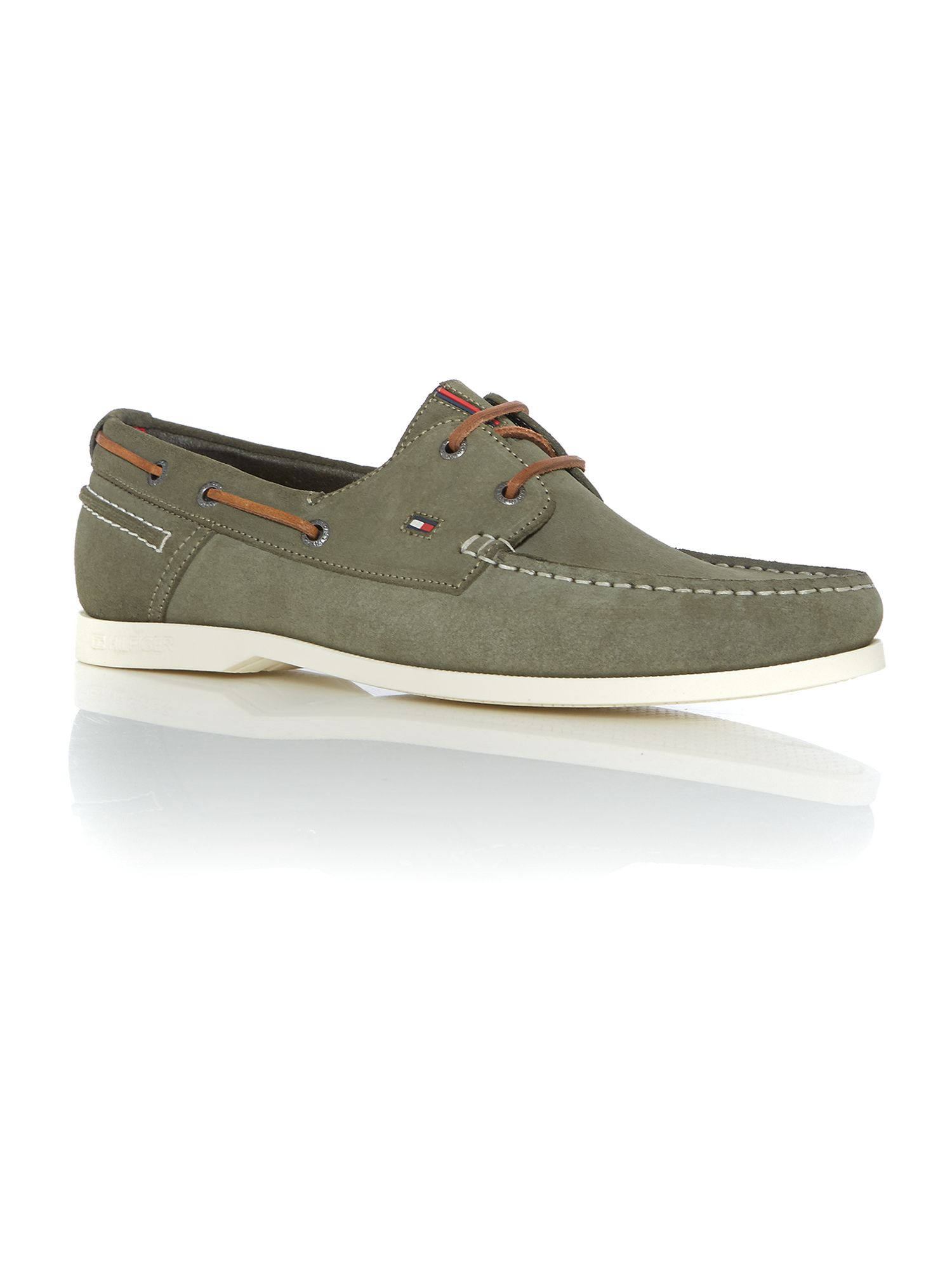 Tommy hilfiger Chino Lace Up Casual Boat Shoes in Green