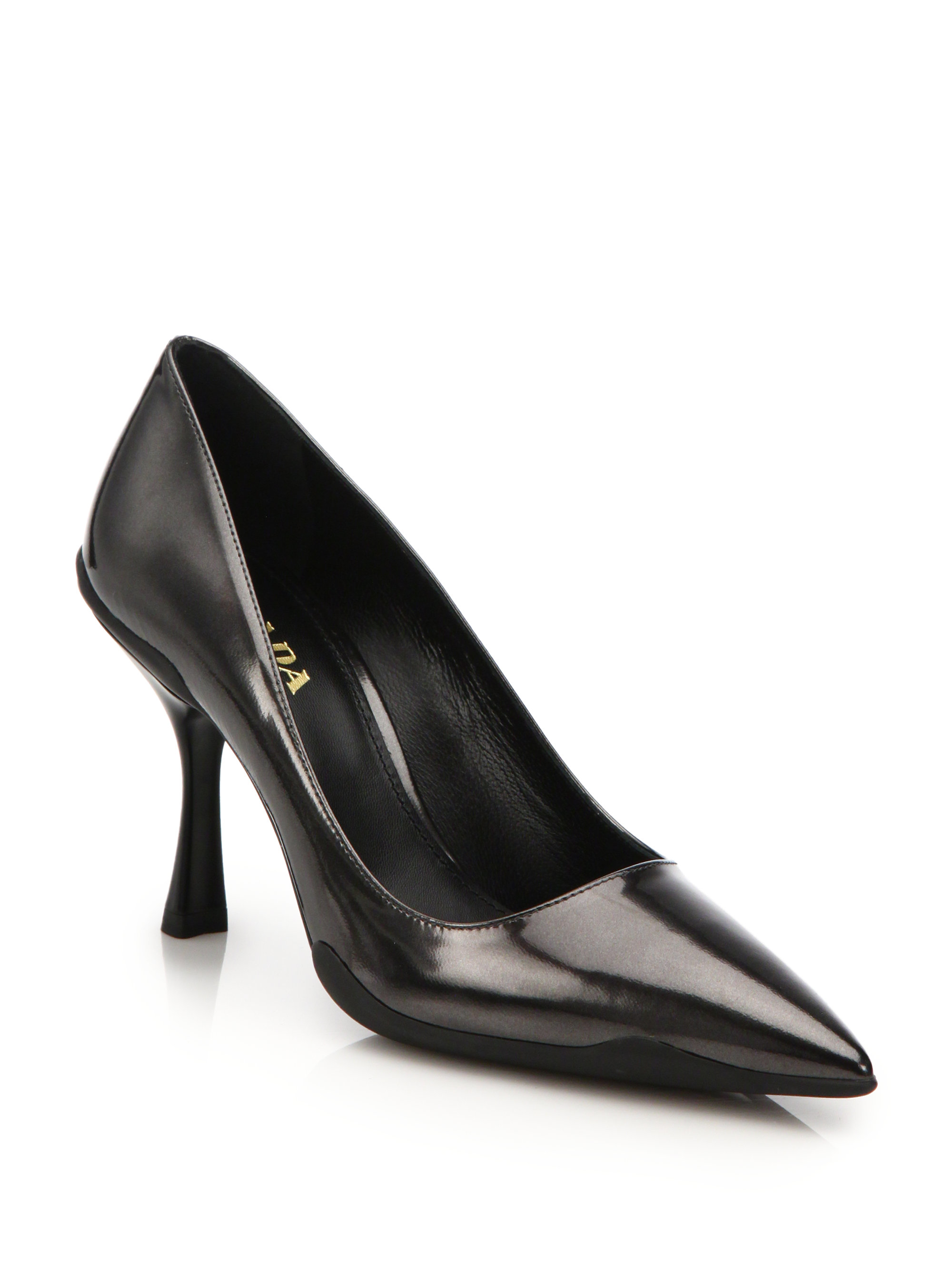 Prada Sport Sole Leather Pumps in Gray (anthracite) | Lyst  
