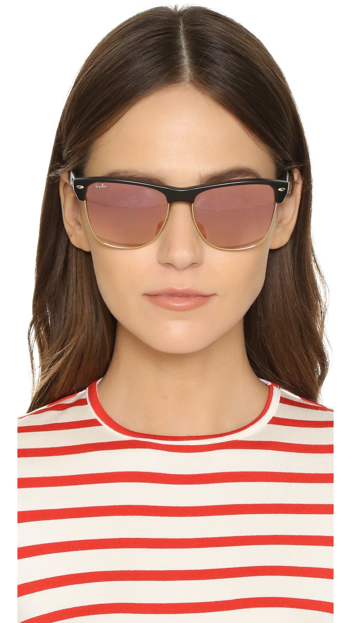 Ray Ban Oversized Mirrored Clubmaster Sunglasses In Black Lyst