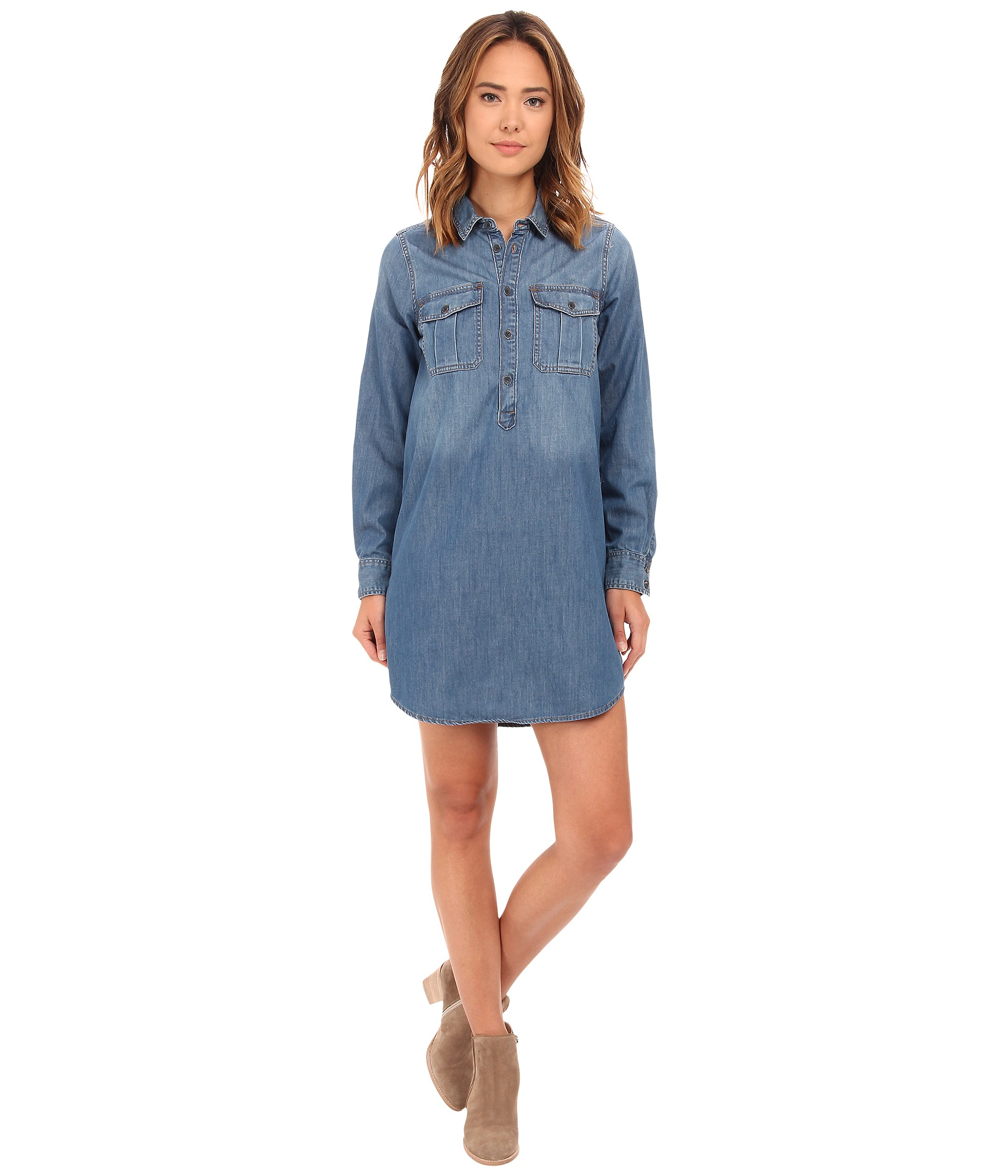 lucky brand denim shirt dress