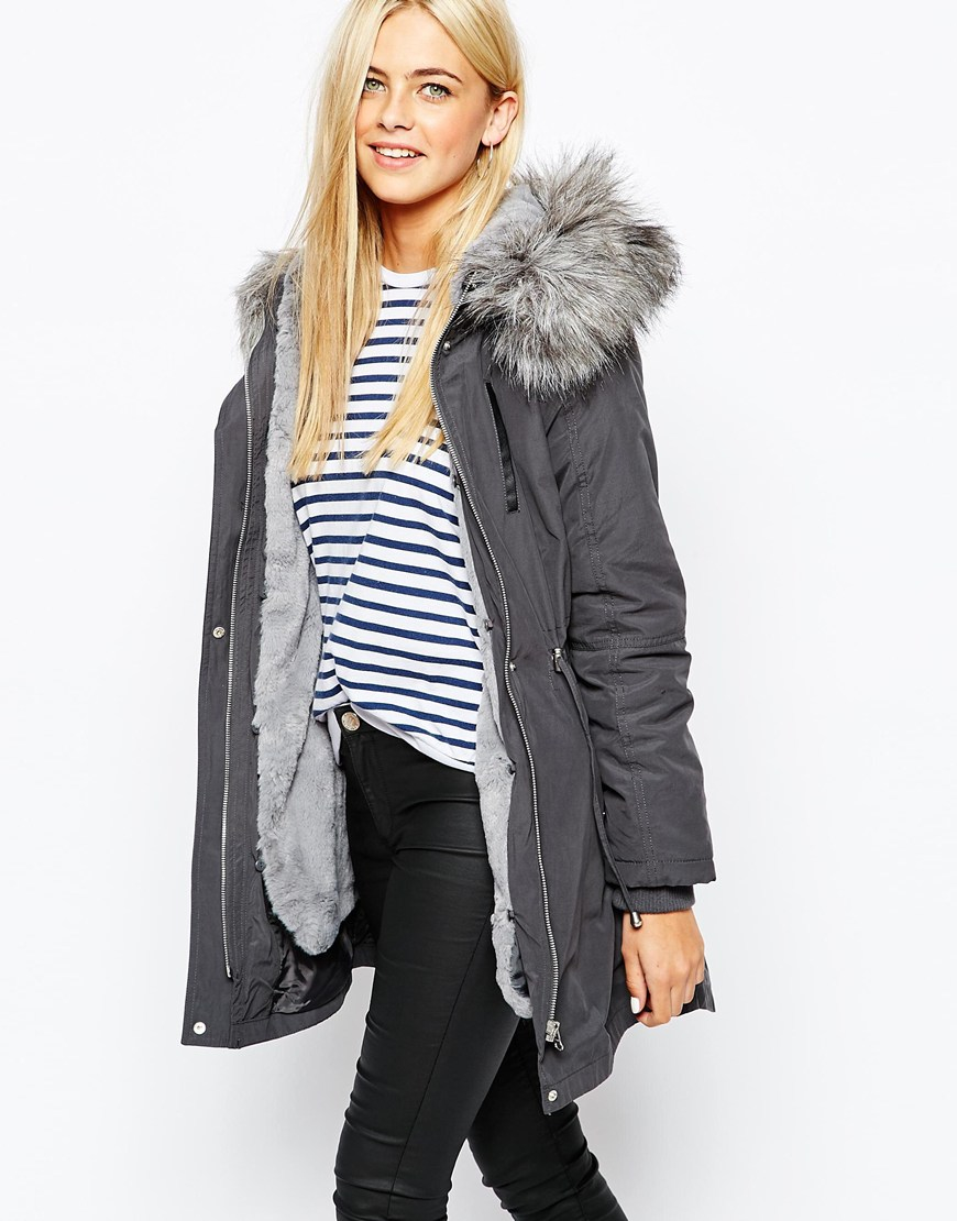 oasis lightweight parka grey