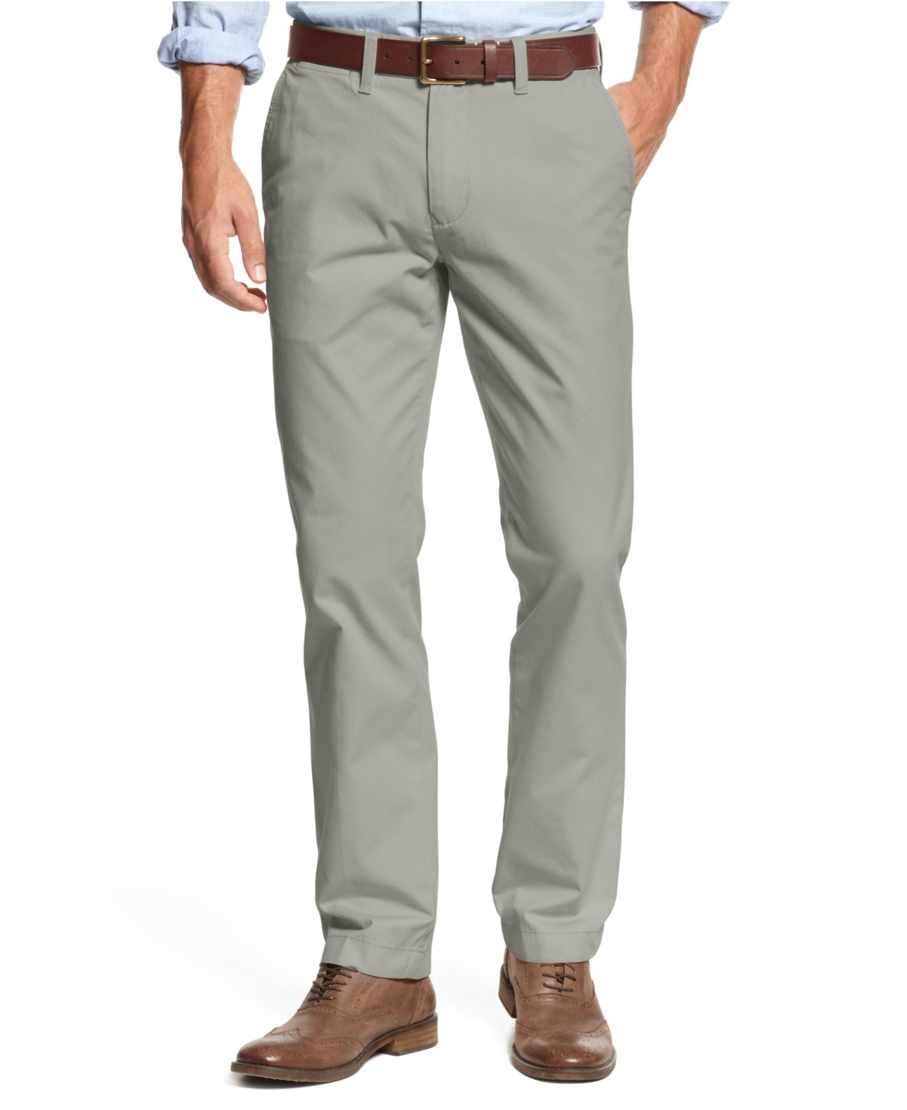 Tommy Hilfiger Cotton Men's Slim-fit Chino Pants in Gray for Men - Lyst