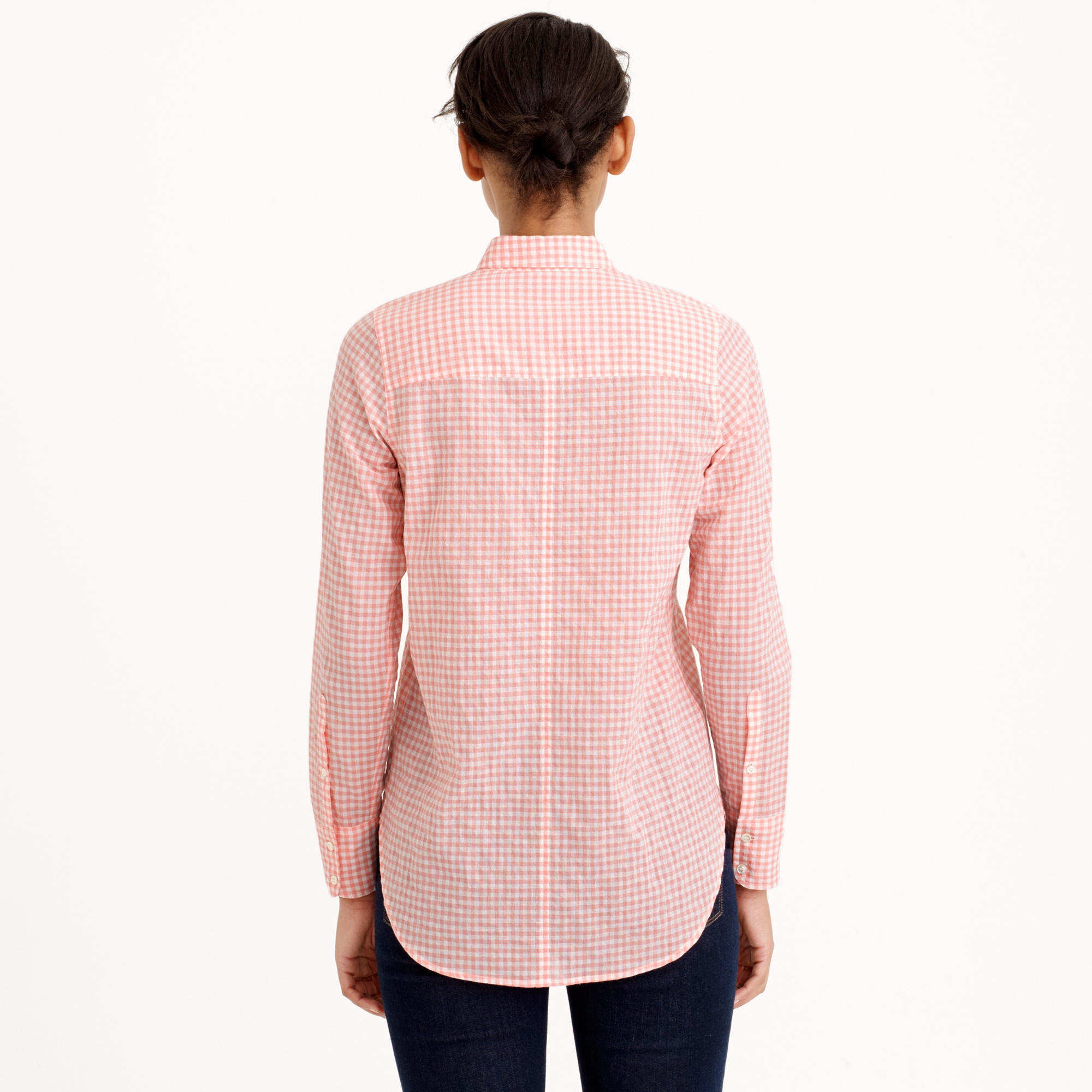 Lyst - J.Crew Boy Shirt In Crinkle Gingham in Pink