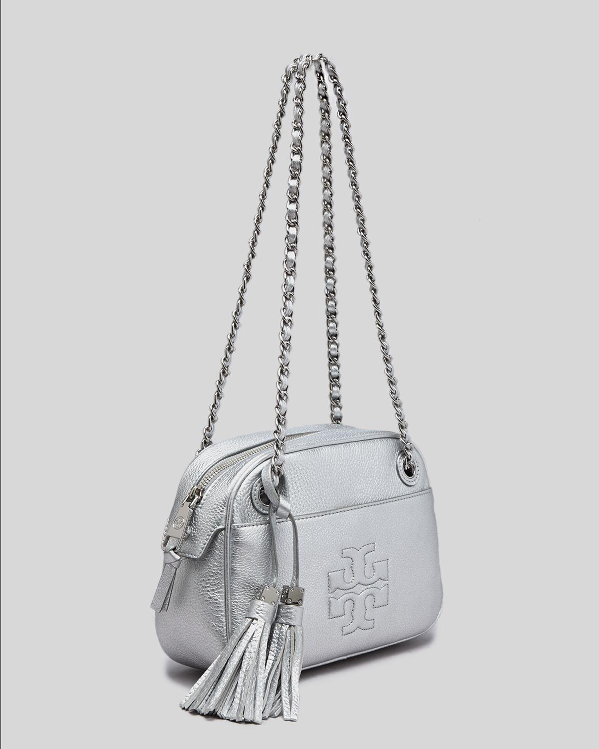 Tory Burch Thea Chain-Strap Crossbody Bag in Silver (Metallic) - Lyst