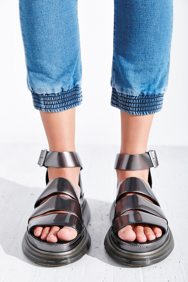 Dr. Martens Clarissa Chunky Strap Sandal in Metallic | Lyst