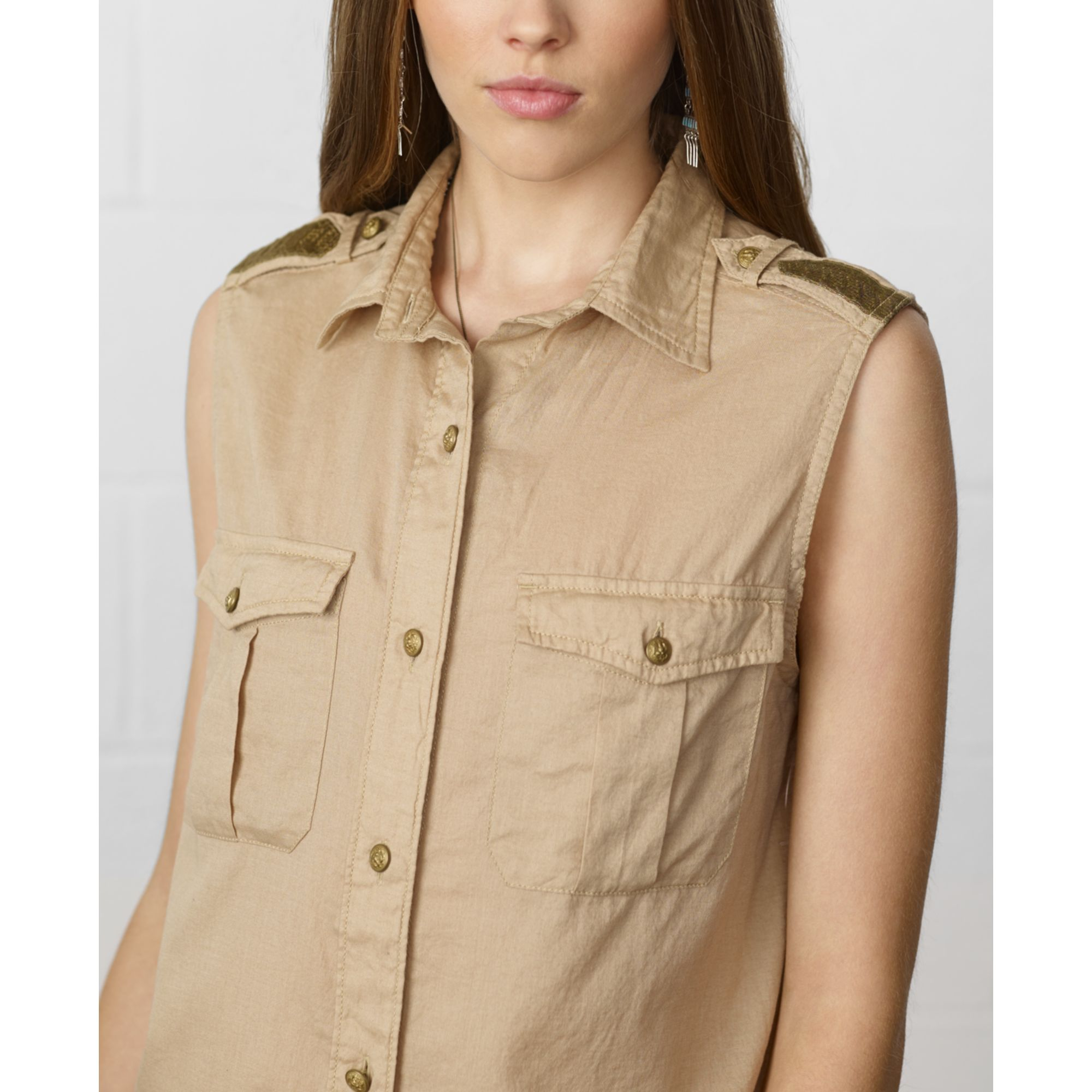 sleeveless military shirt