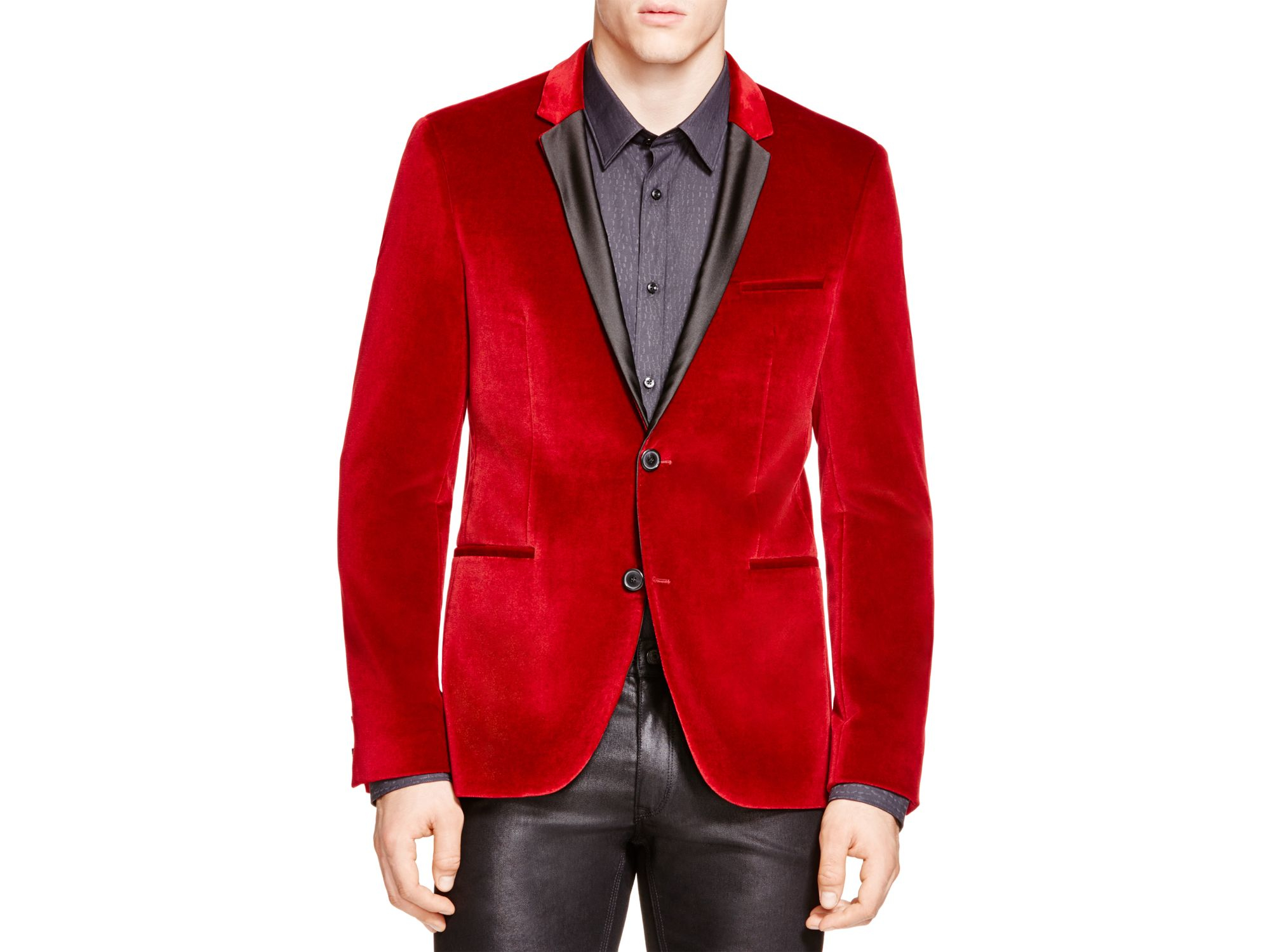 hugo boss red velvet jacket